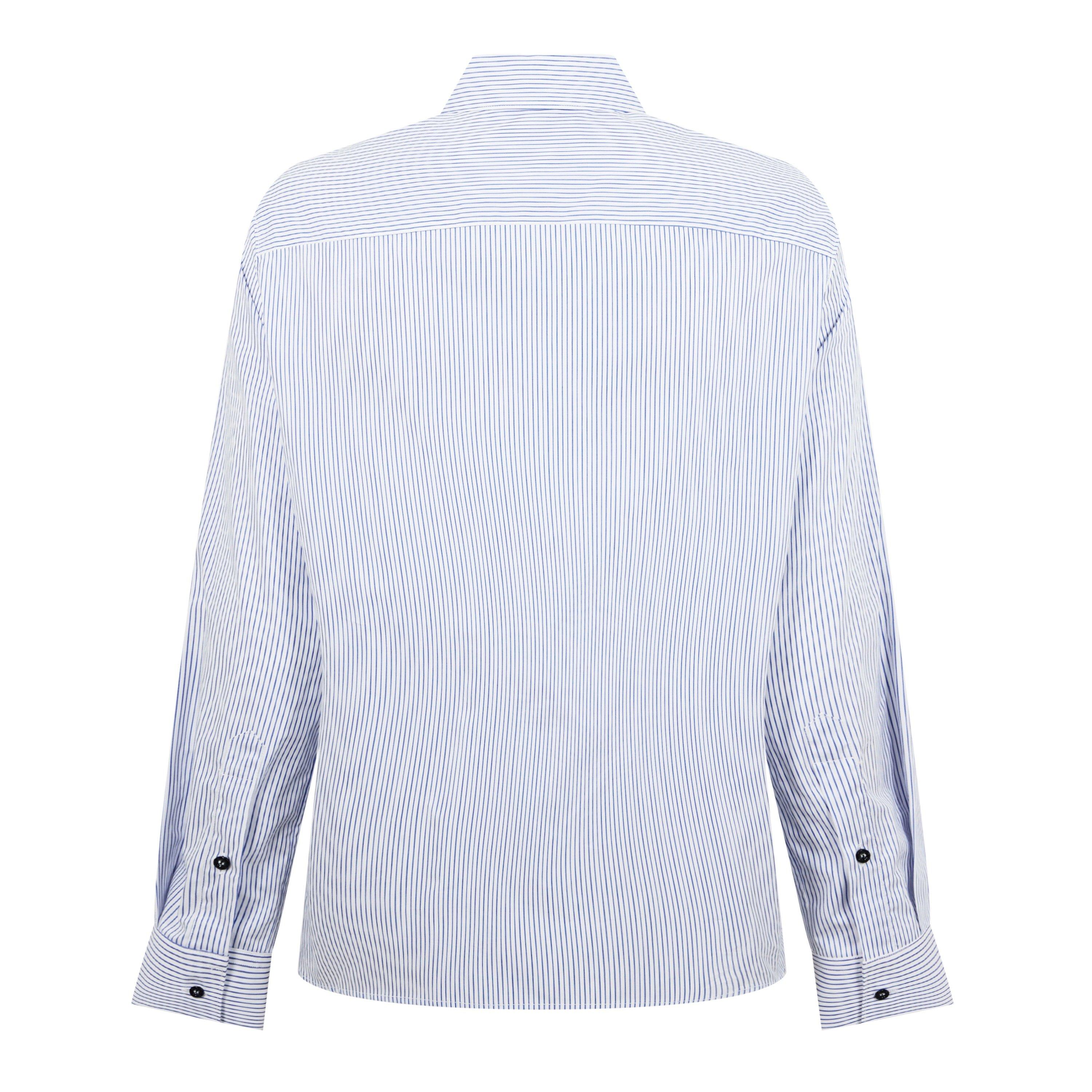 Blue - Neil Barrett - Men's Awning Bolt Striped Long-Sleeve Patterned Shirt - 6