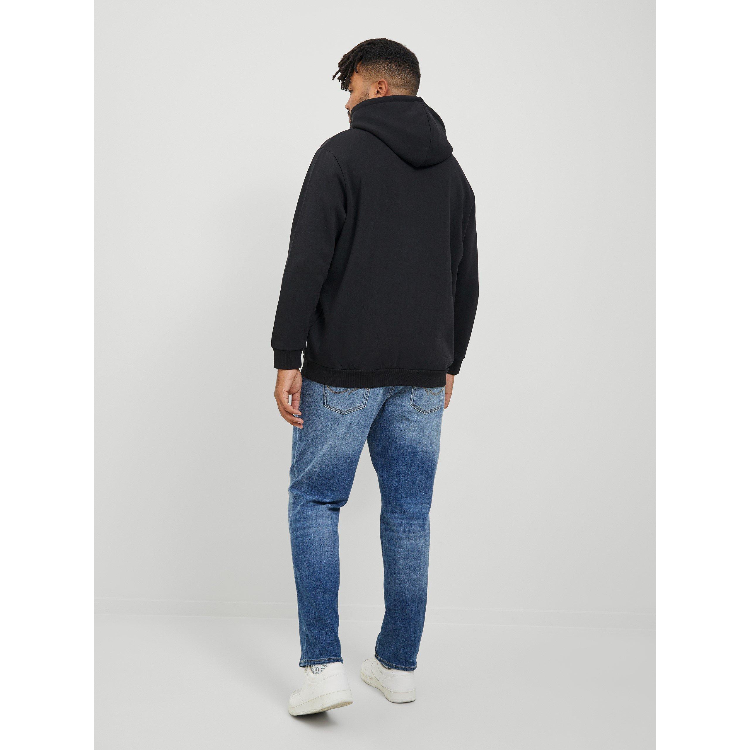 Black - Jack and Jones - Jack+ Bradley Hoodie Mens Plus Size - 4