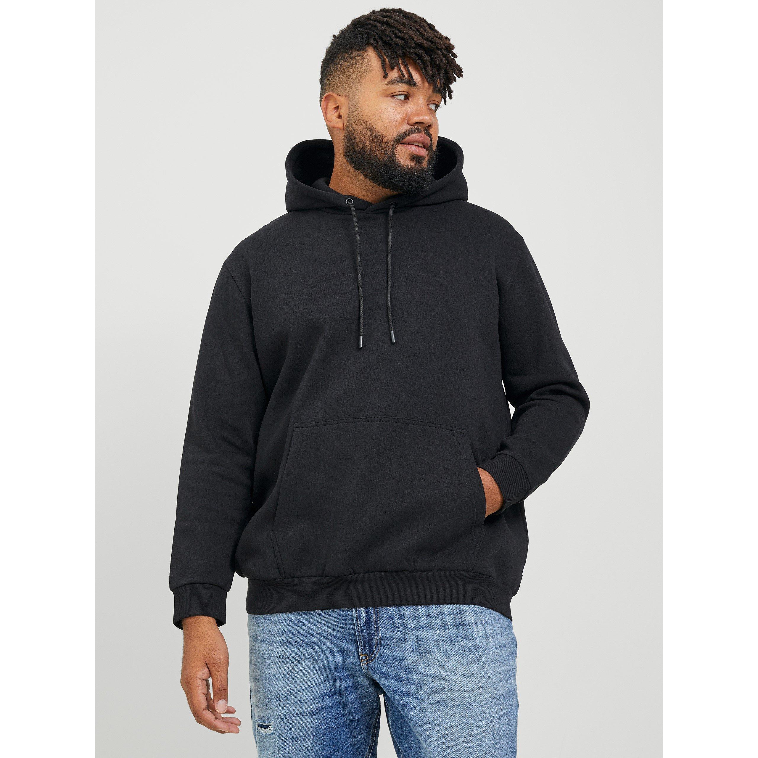 Black - Jack and Jones - Jack+ Bradley Hoodie Mens Plus Size - 7