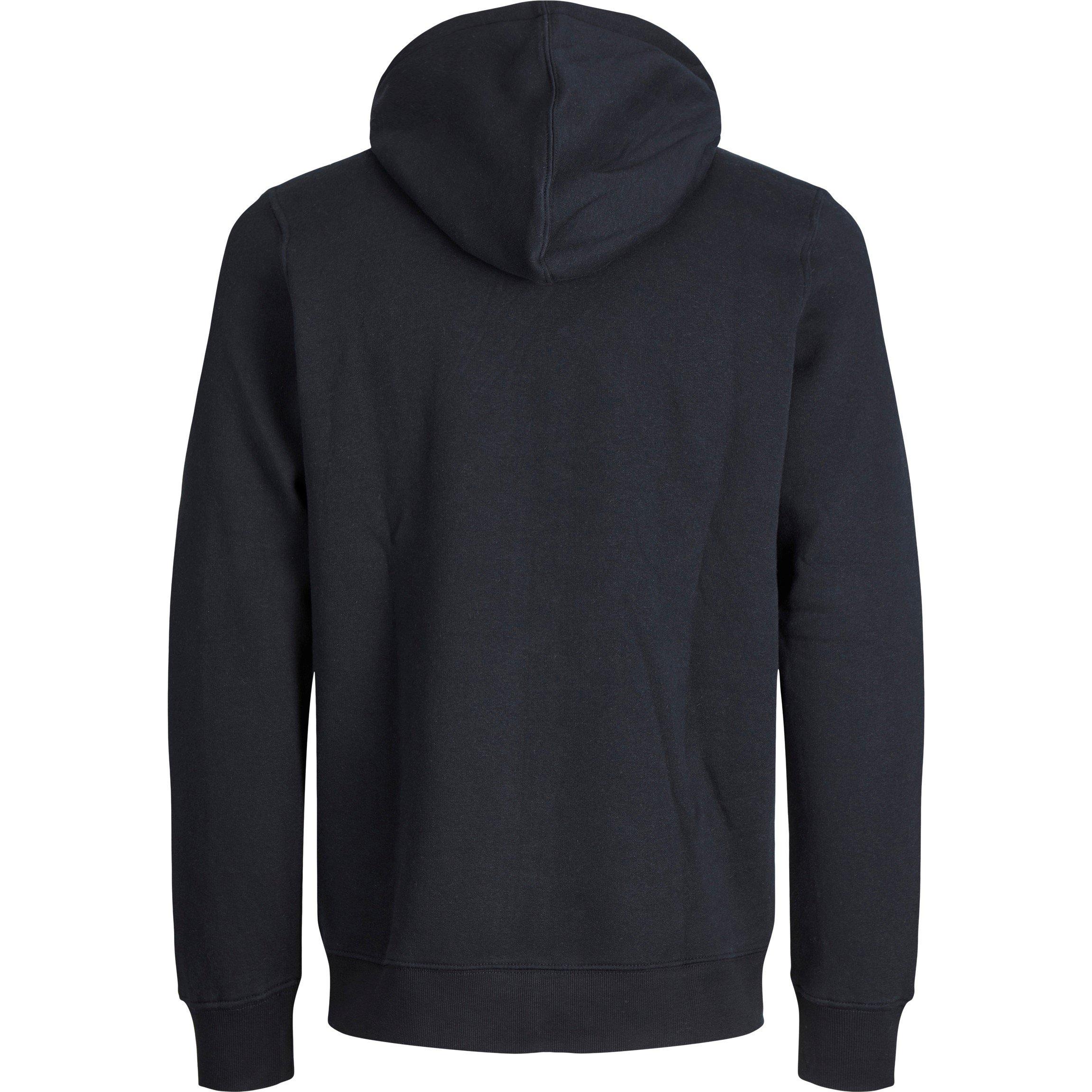 Black - Jack and Jones - Bradley Zip Hoodie Mens Plus Size - 2