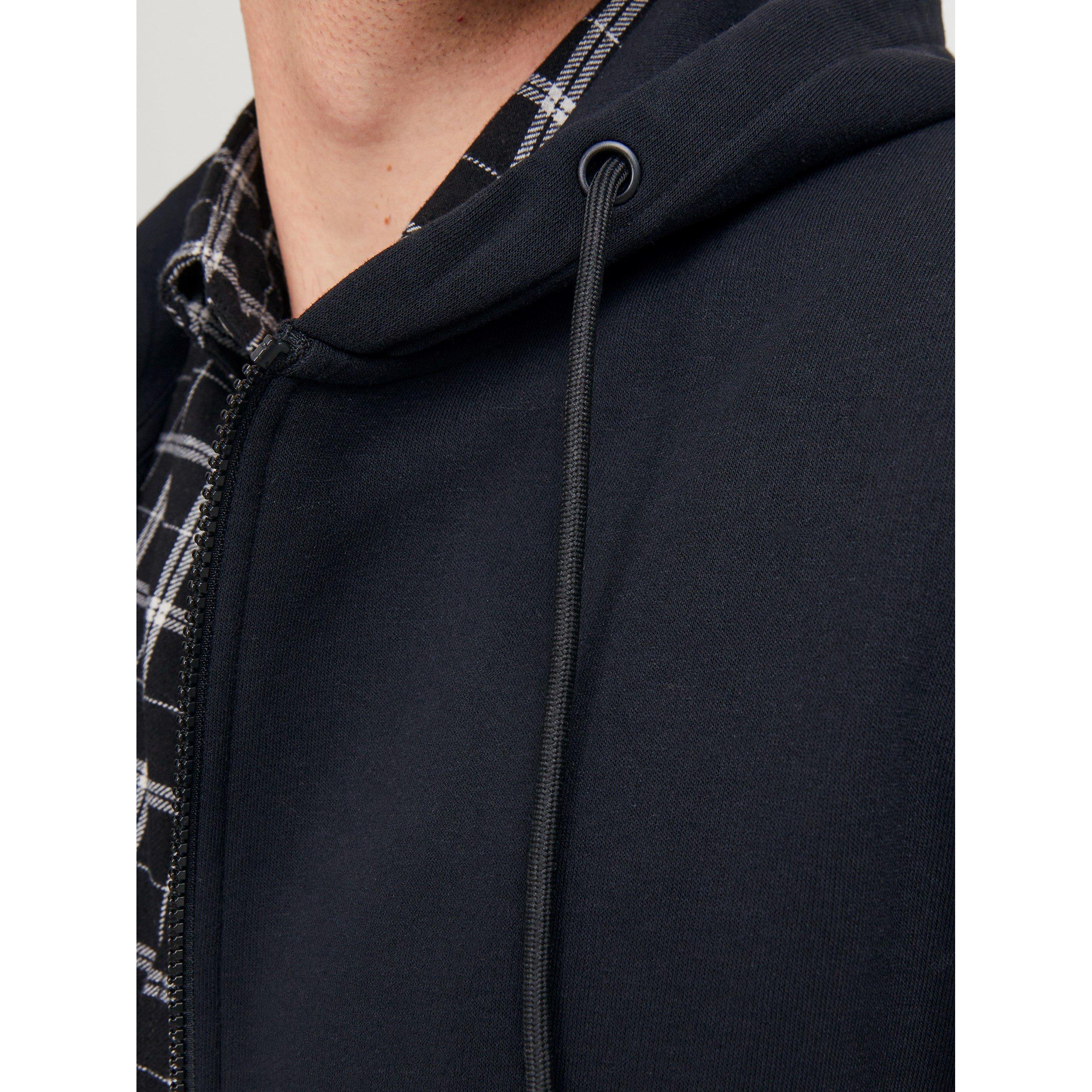 Black - Jack and Jones - Bradley Zip Hoodie Mens Plus Size - 6