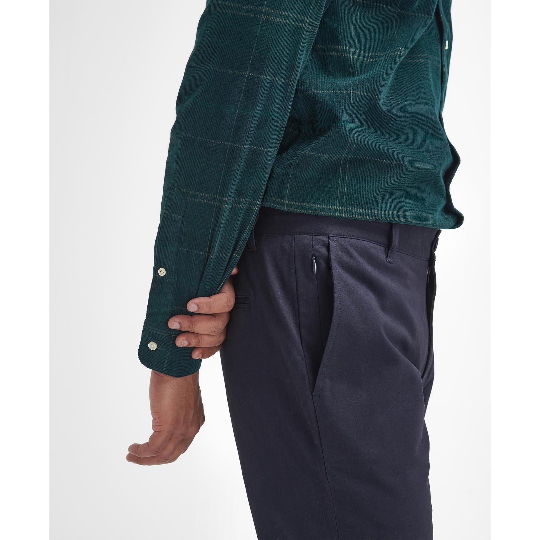 Dark Navy NY74 - Barbour - Sueded Sateen Slim Trousers - 4