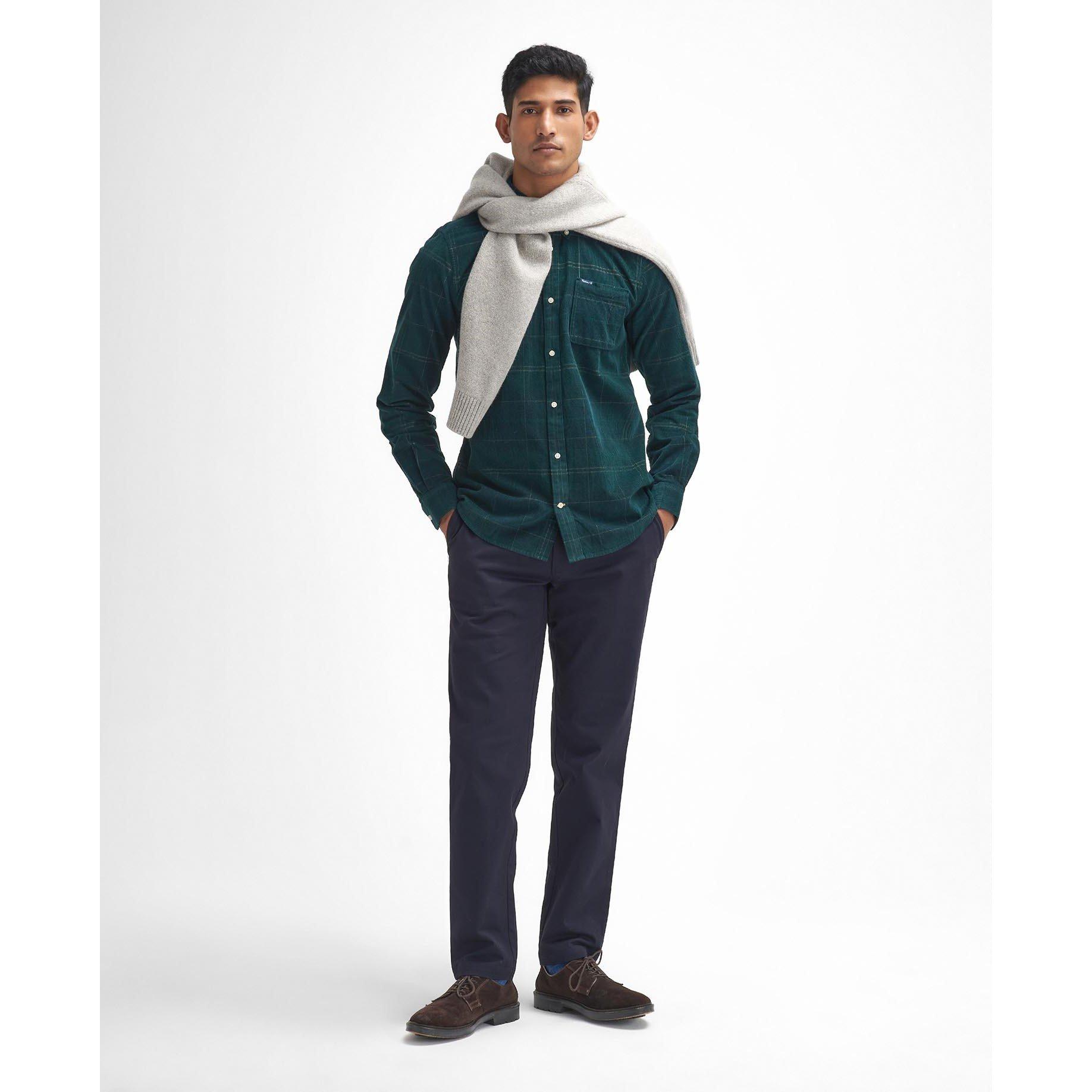 Dark Navy NY74 - Barbour - Sueded Sateen Slim Trousers - 5