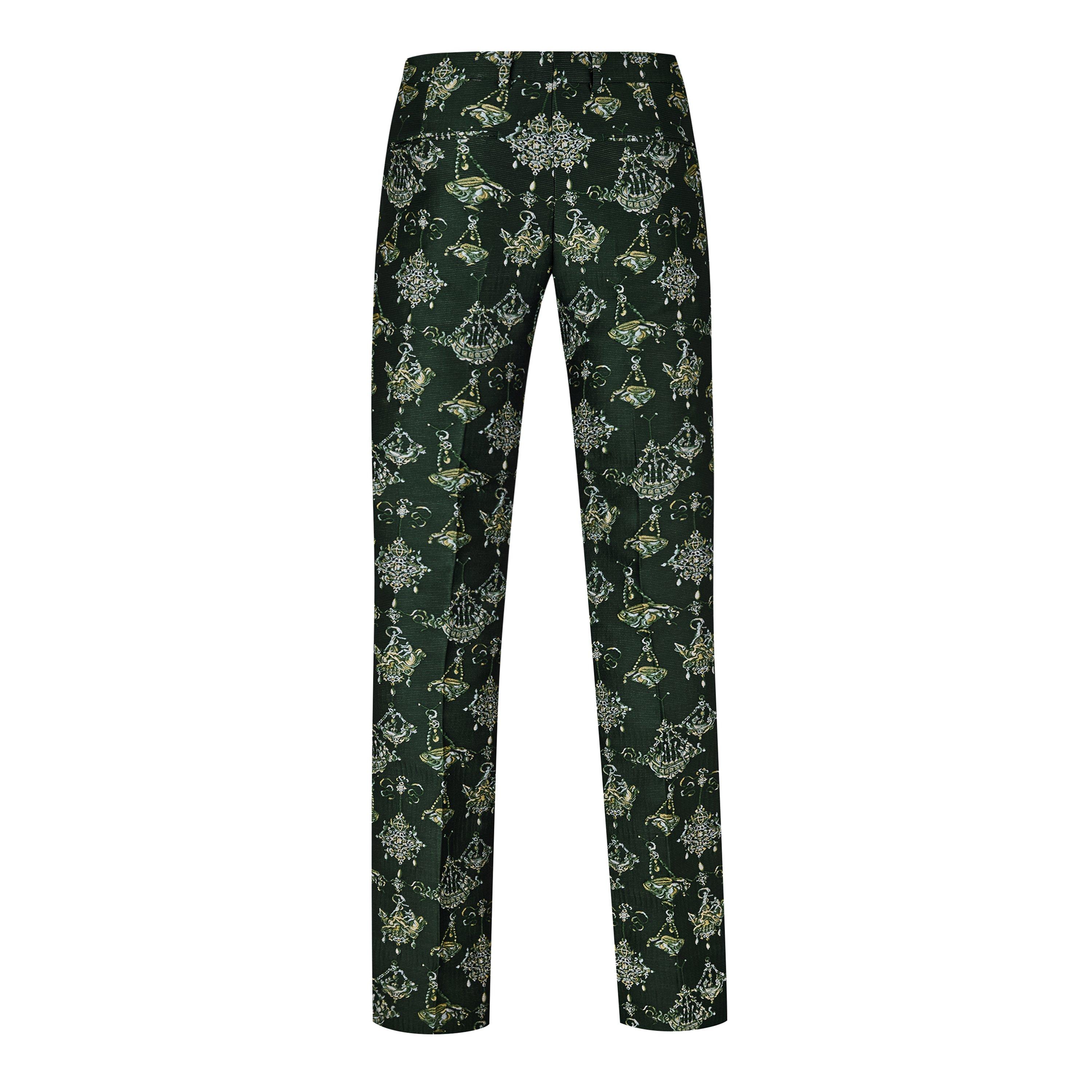 Dark Green - GIVENCHY - Chandelier Jacquard Tailored Trousers - 6