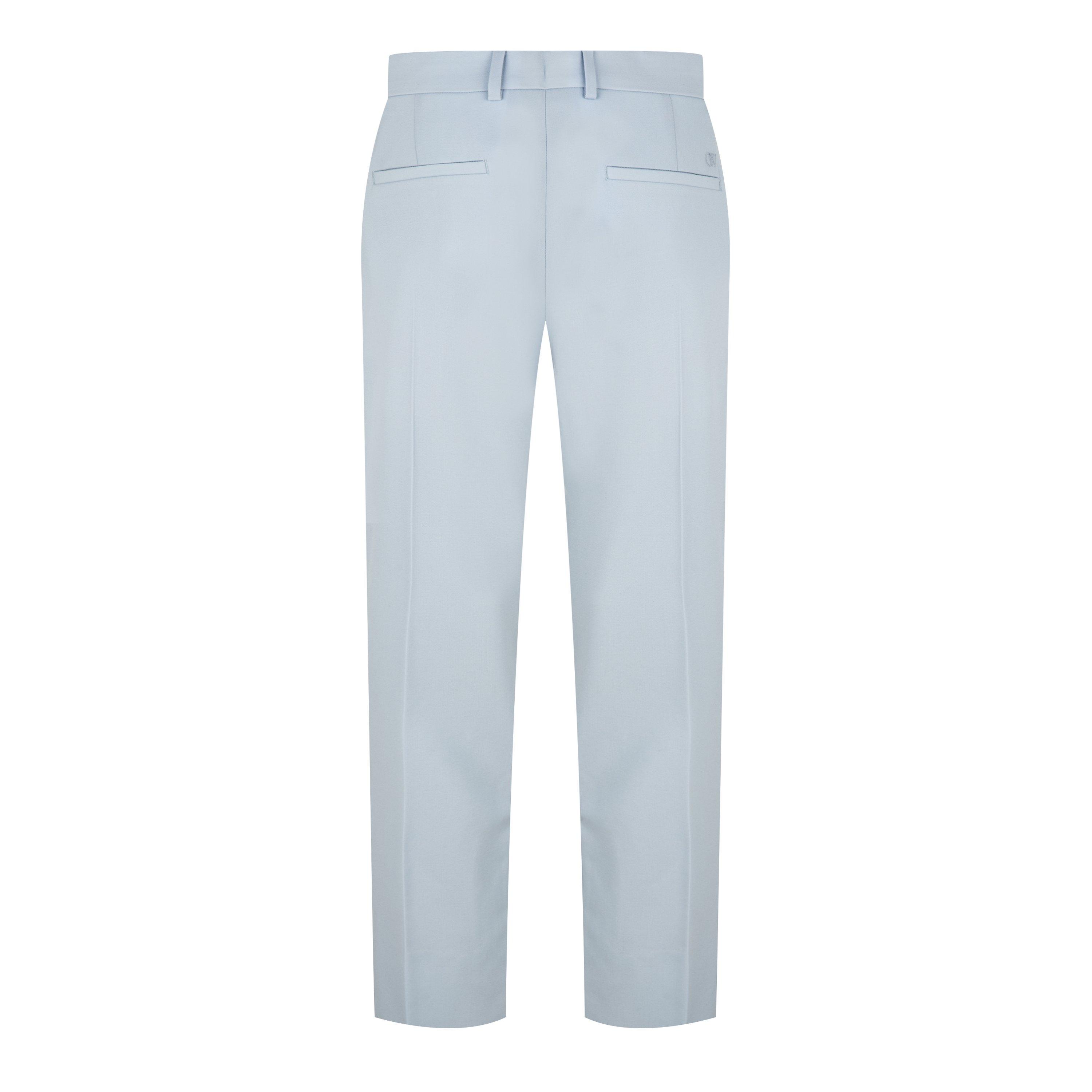 Black - Off White - Men's  Slim Zipped Pant, Slim Fit Trousers - 3