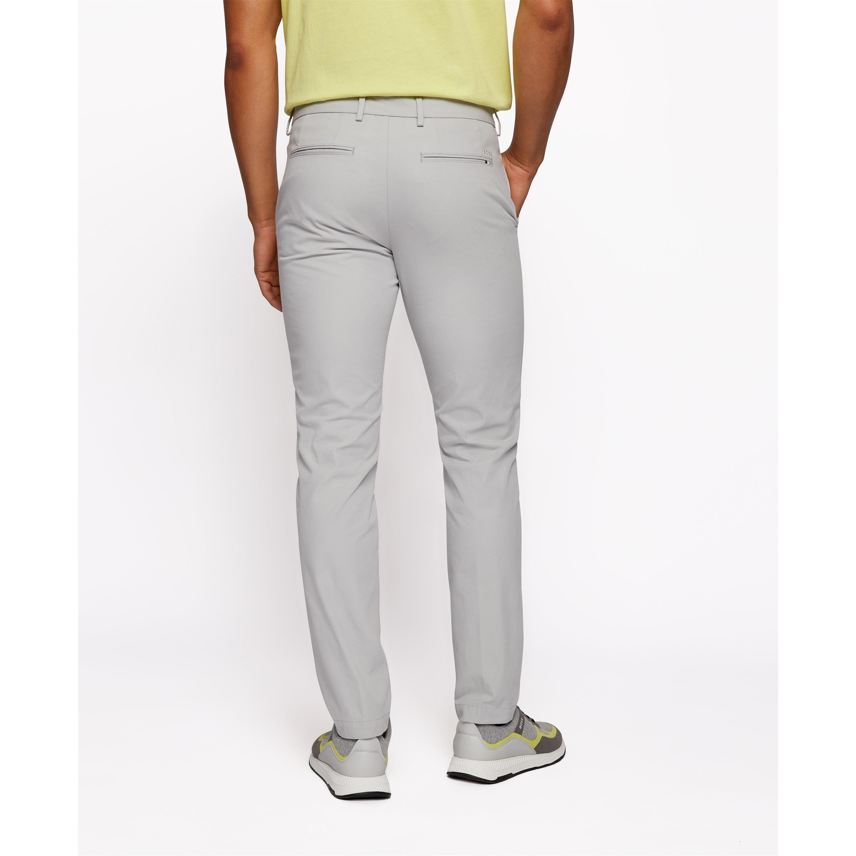 Pastel Grey - Boss - Men's Kaito Slim Fit Trousers - 3