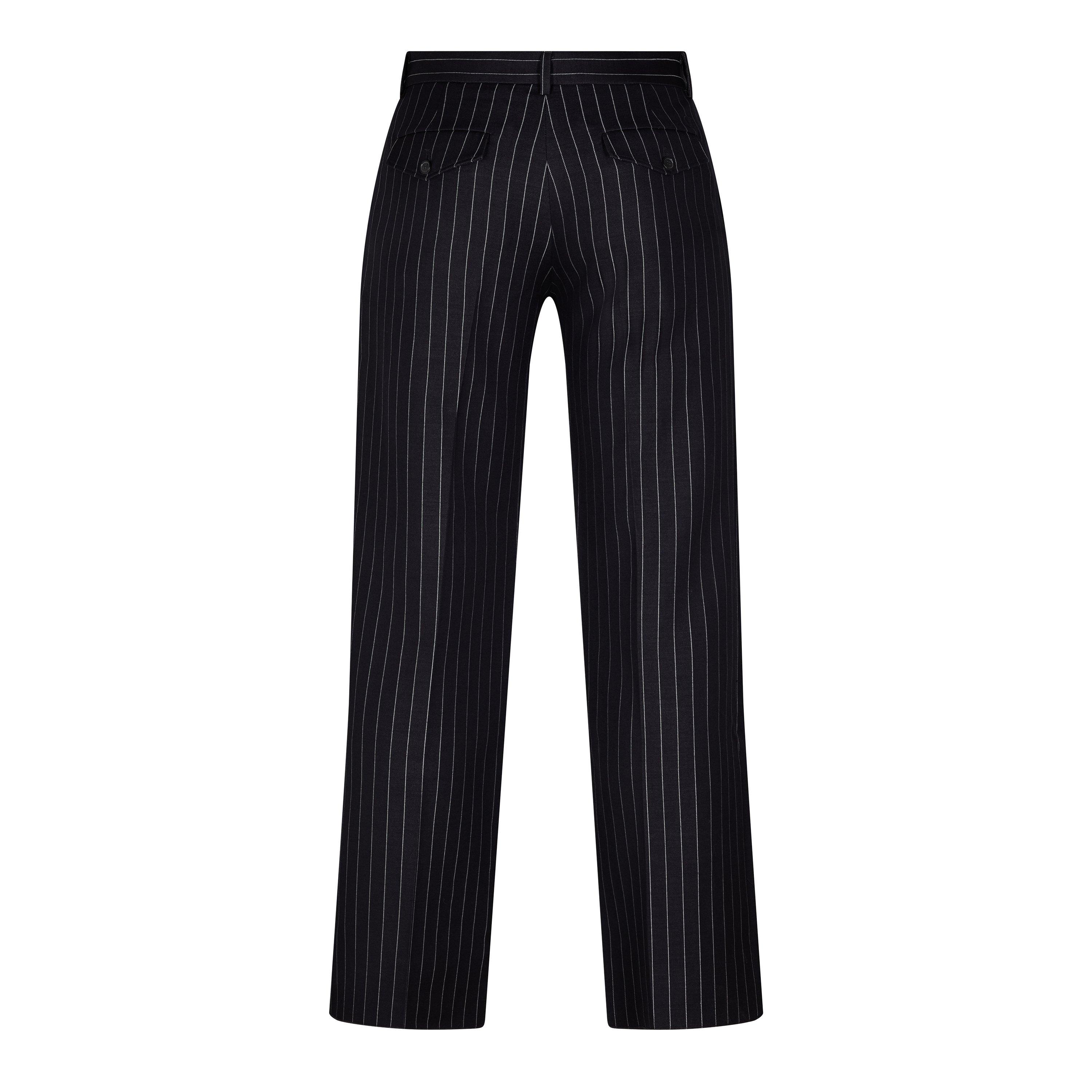 Salone - Off White - Men's 23 Pinstripe Slim Fit Trousers - 2
