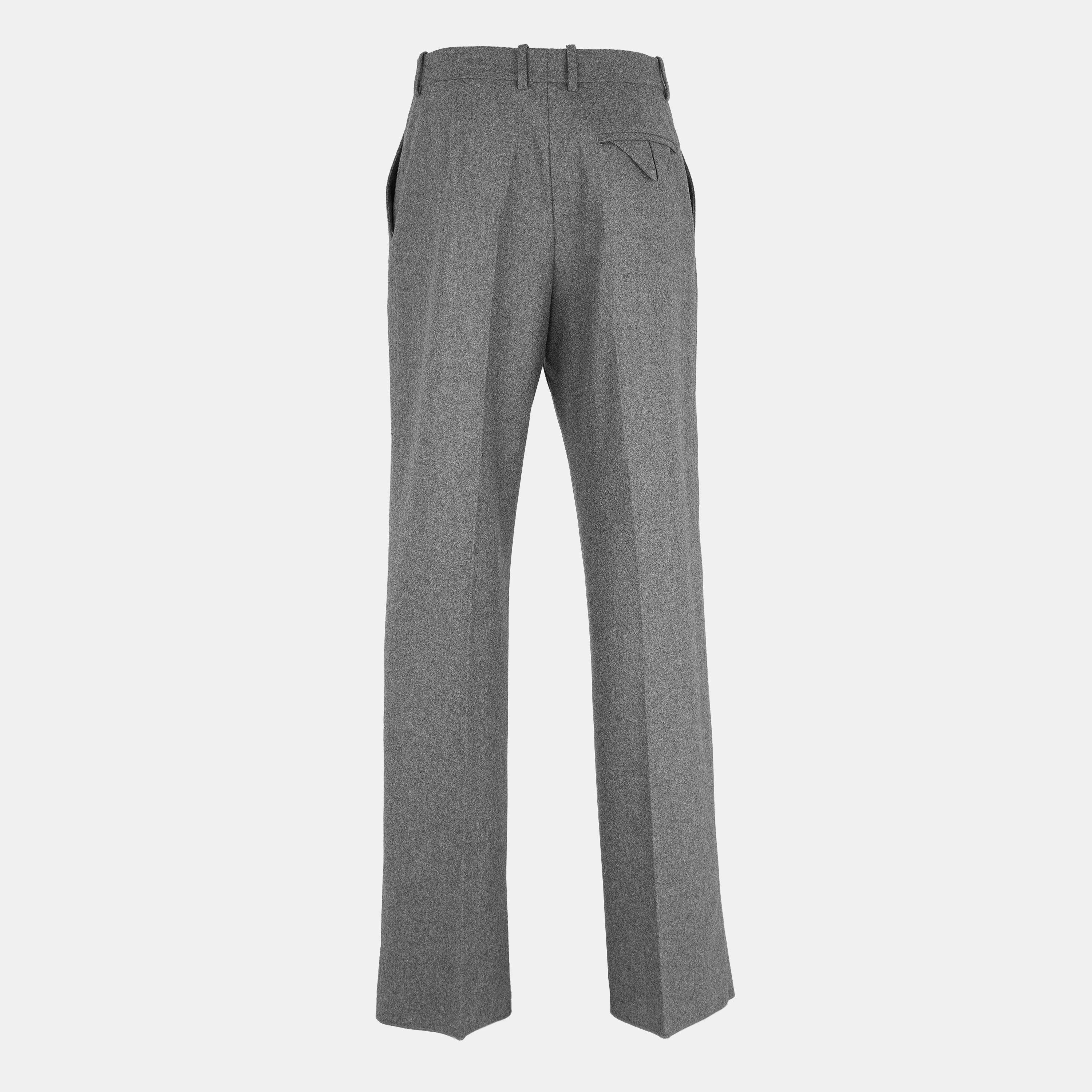 Grey Melange - Bottega Veneta - Light Wool Flannel Trousers - 2