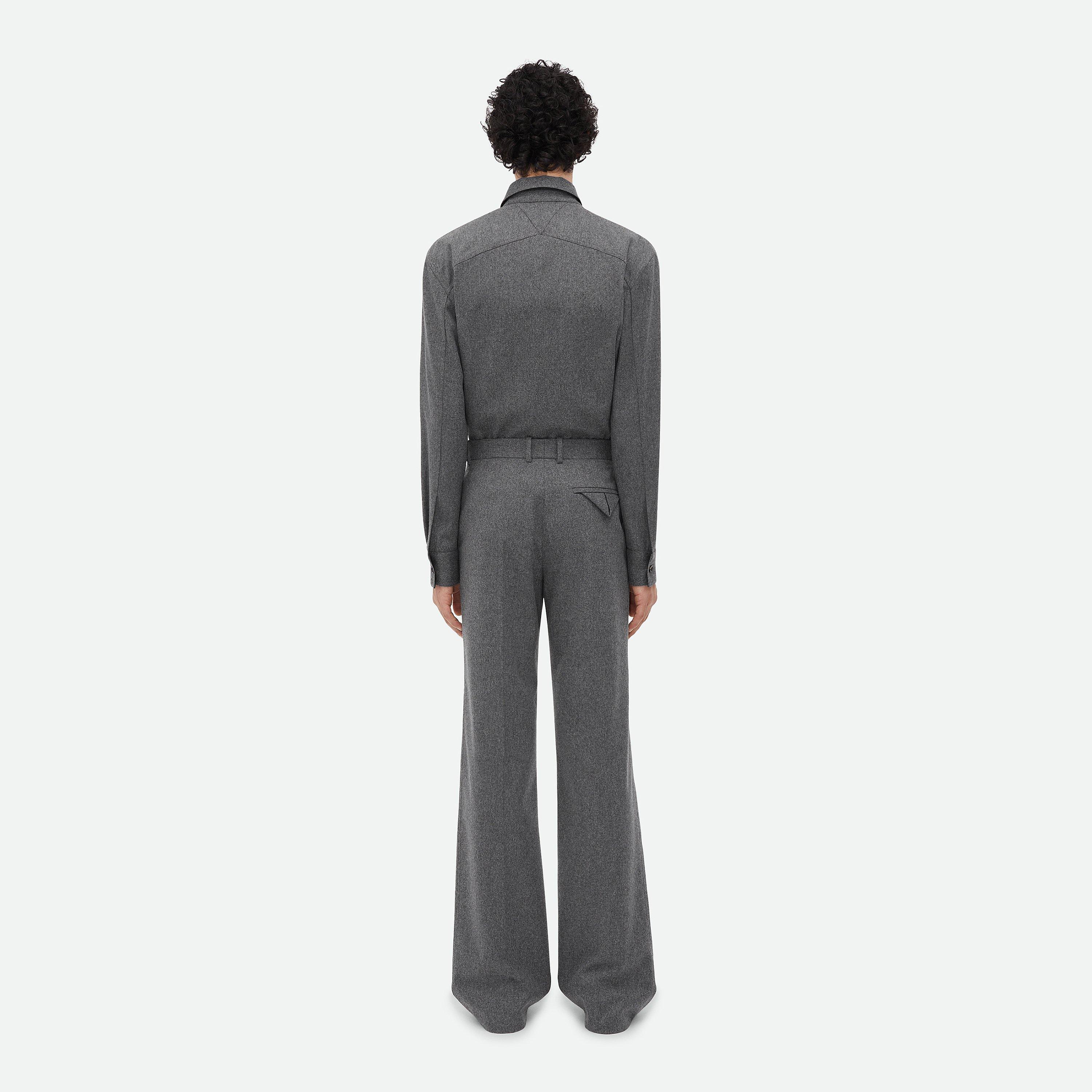 Grey Melange - Bottega Veneta - Light Wool Flannel Trousers - 3