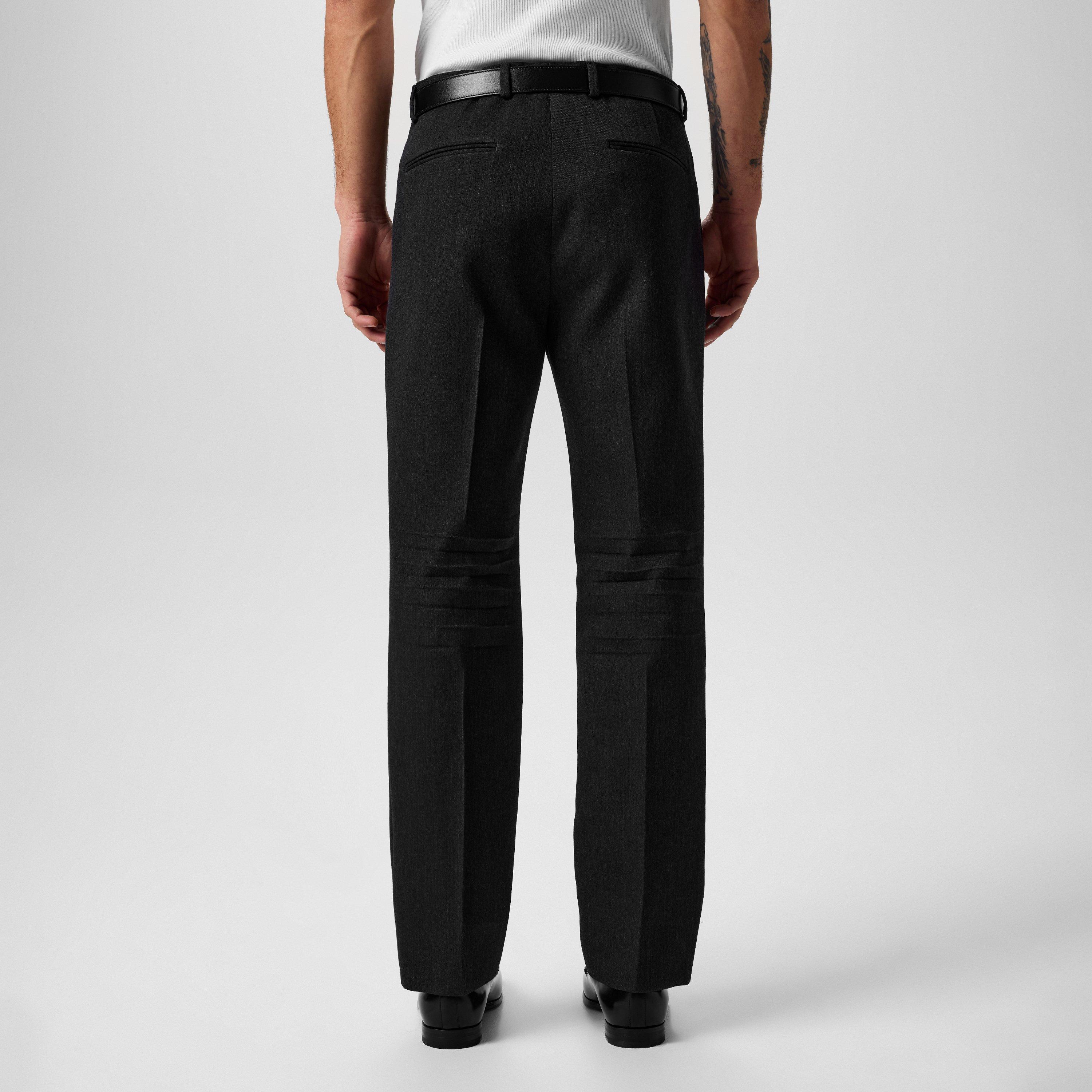 Grey Melange - Gucci - Wool Slim Fit Trousers - 3