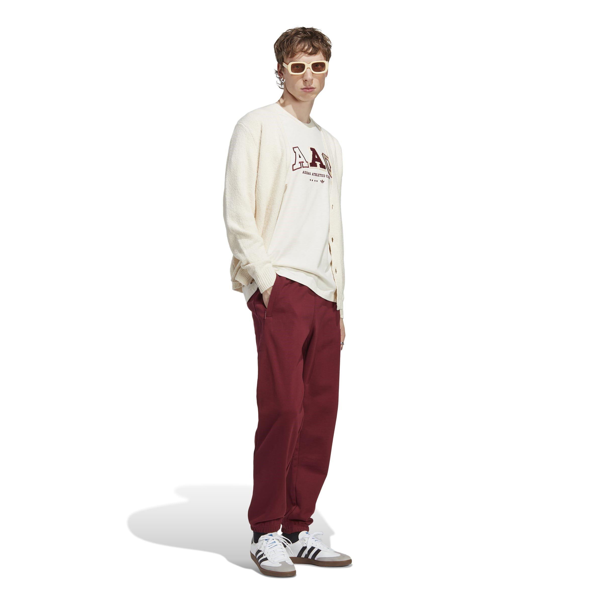 Red - adidas Originals - Men's Closed Hem Tracksuit Bottoms, Closed Hem Design - 3