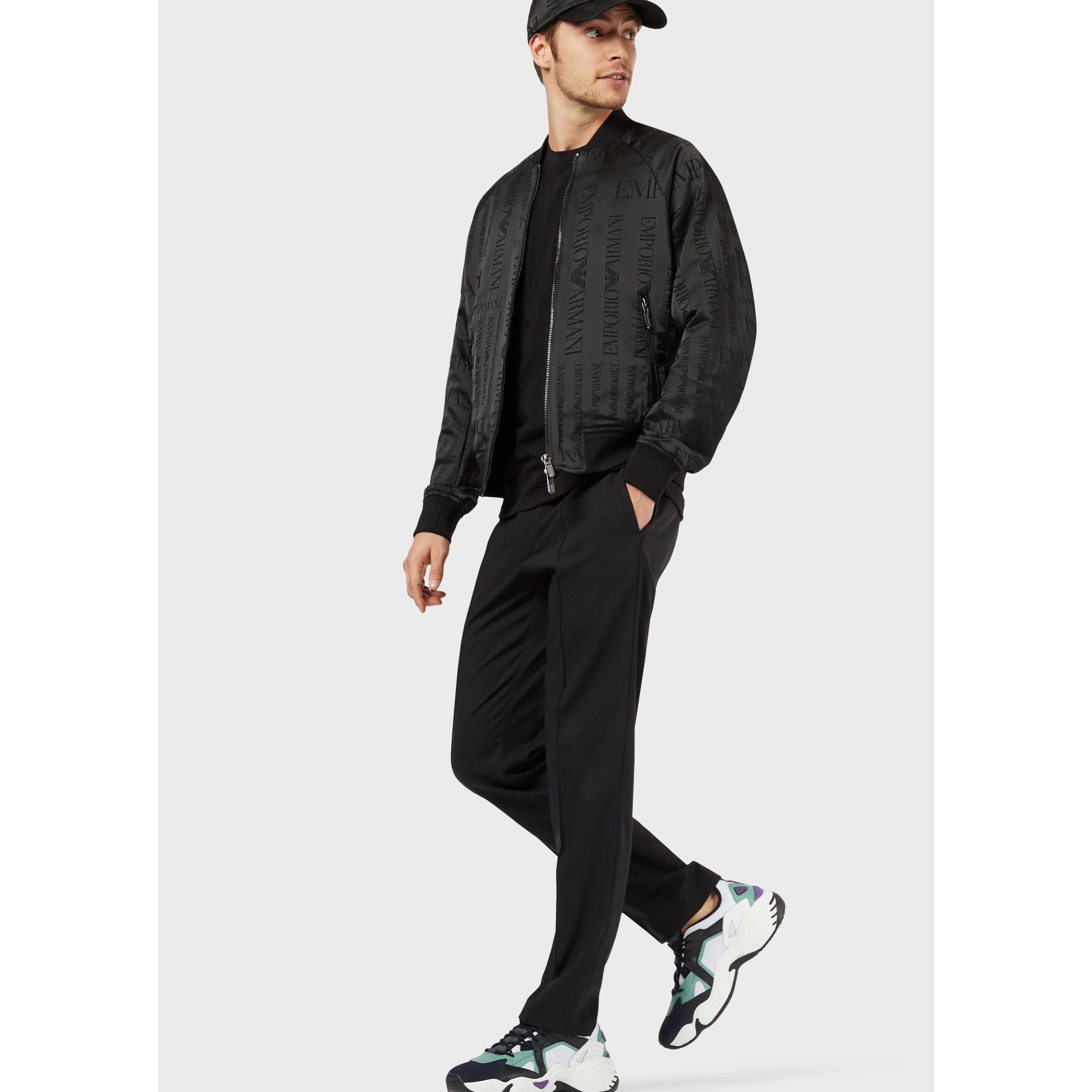 Black - Emporio Armani - Men's Casual Straight Leg Trousers - 2