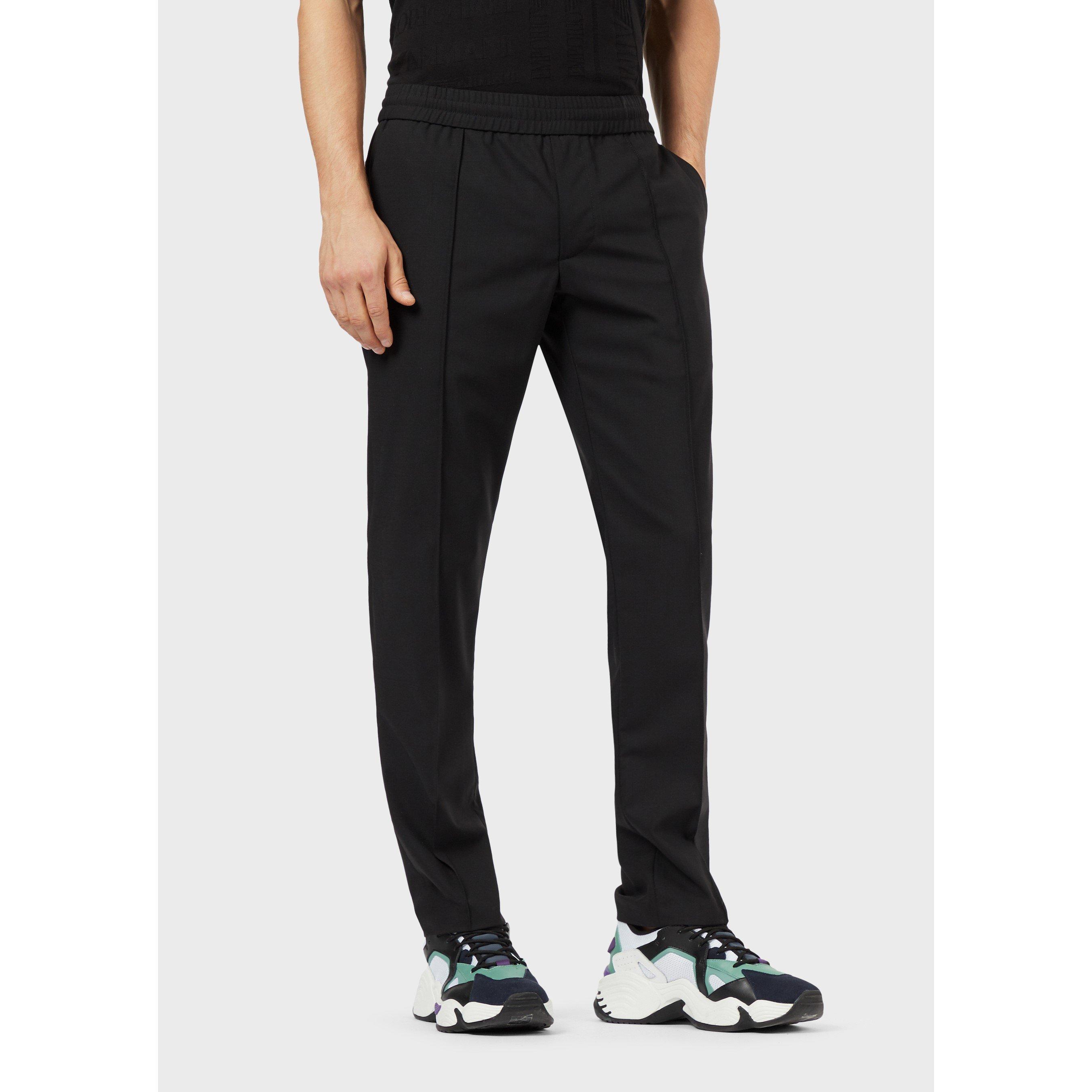 Black - Emporio Armani - Men's Casual Straight Leg Trousers - 4