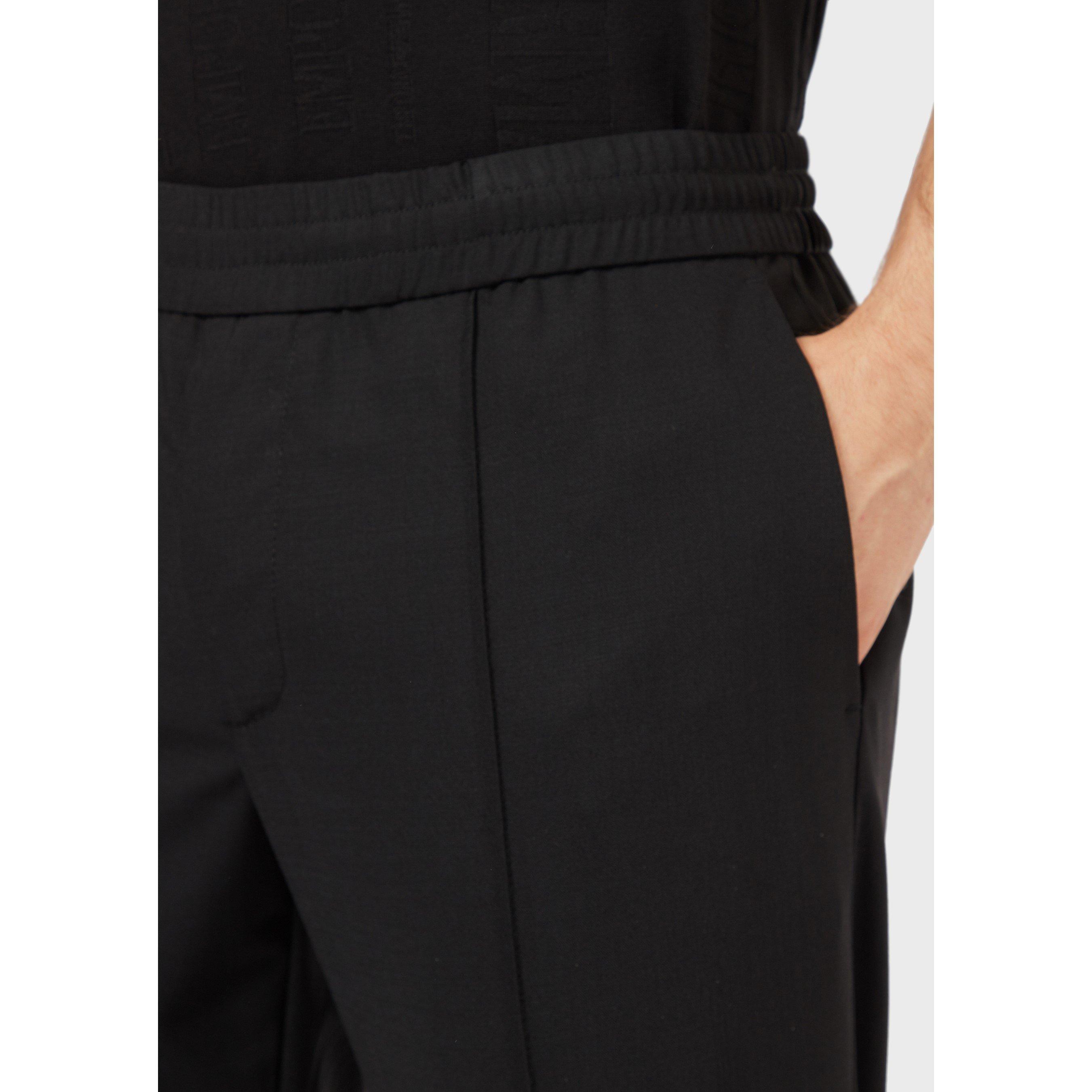 Black - Emporio Armani - Men's Casual Straight Leg Trousers - 5