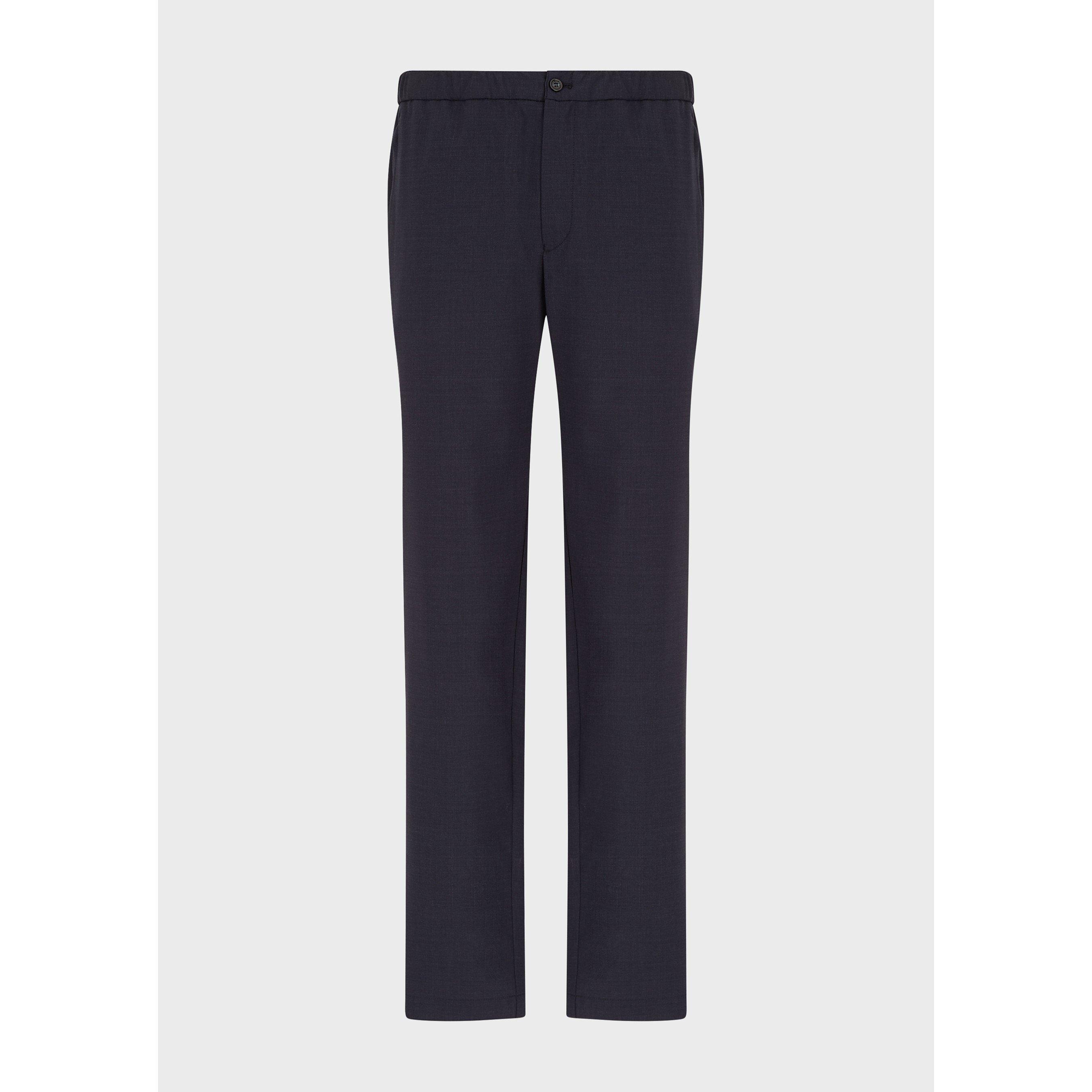 Azul Marino - Emporio Armani - Men's Straight Leg Trousers - 5