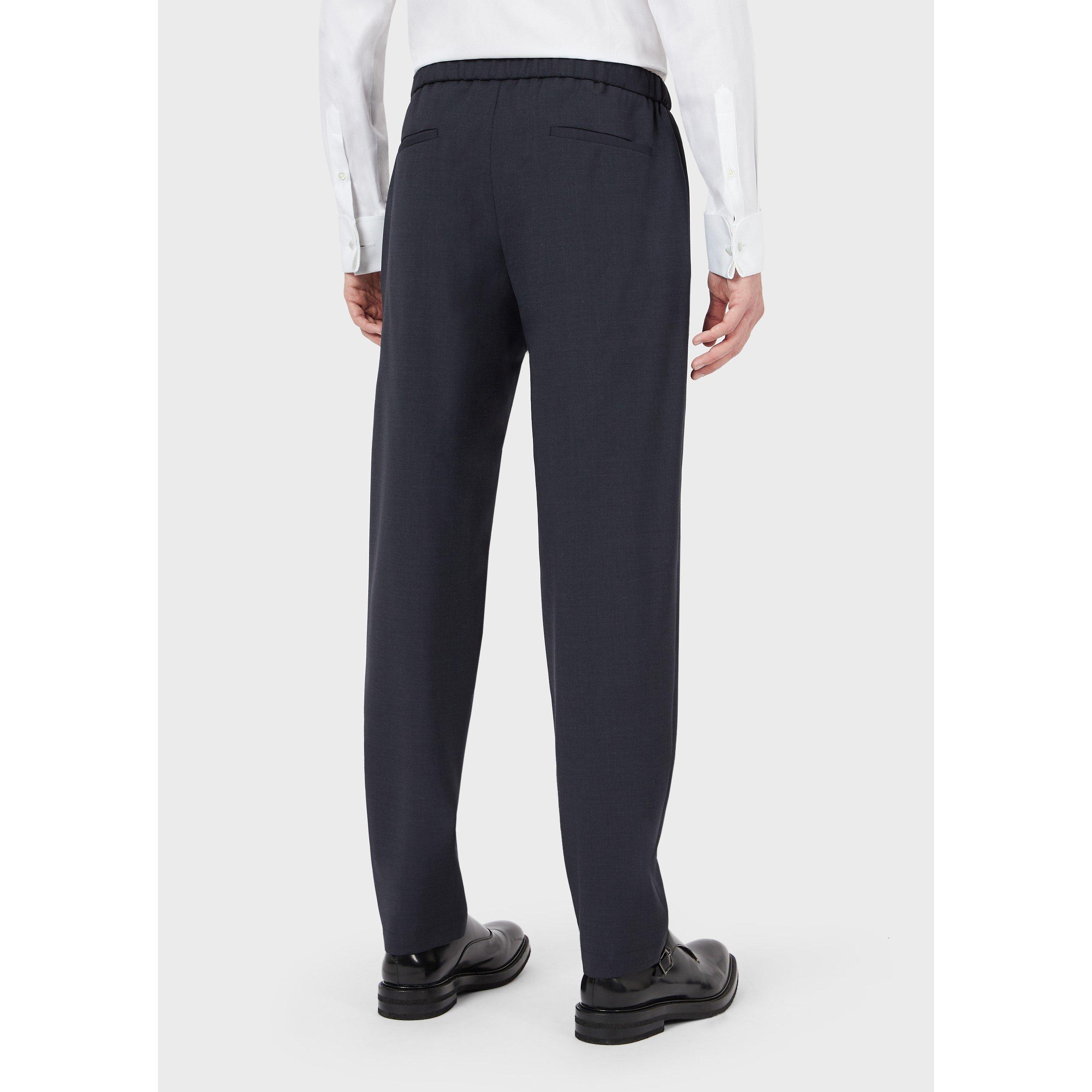 Azul Marino - Emporio Armani - Men's Straight Leg Trousers - 2