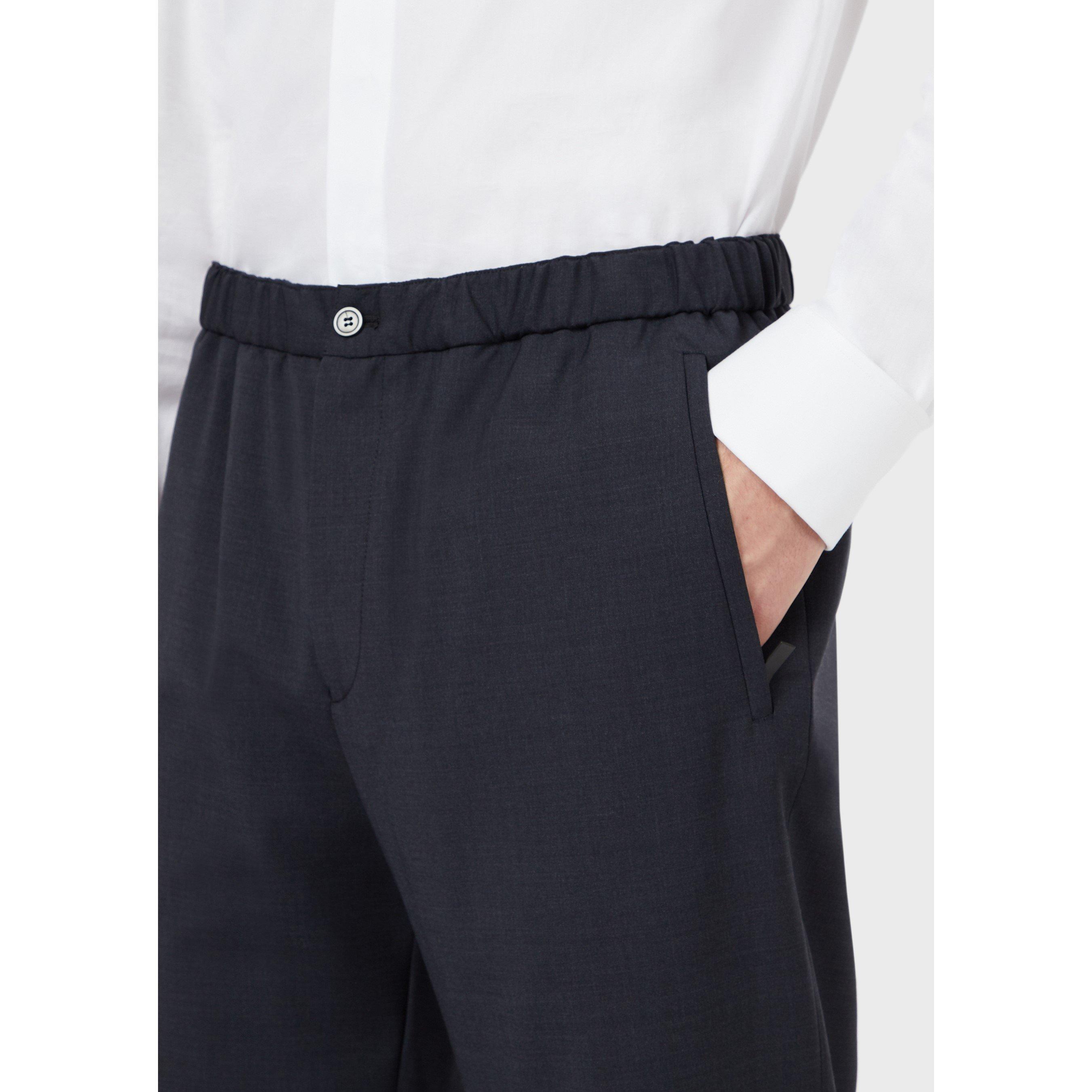 Azul Marino - Emporio Armani - Men's Straight Leg Trousers - 4