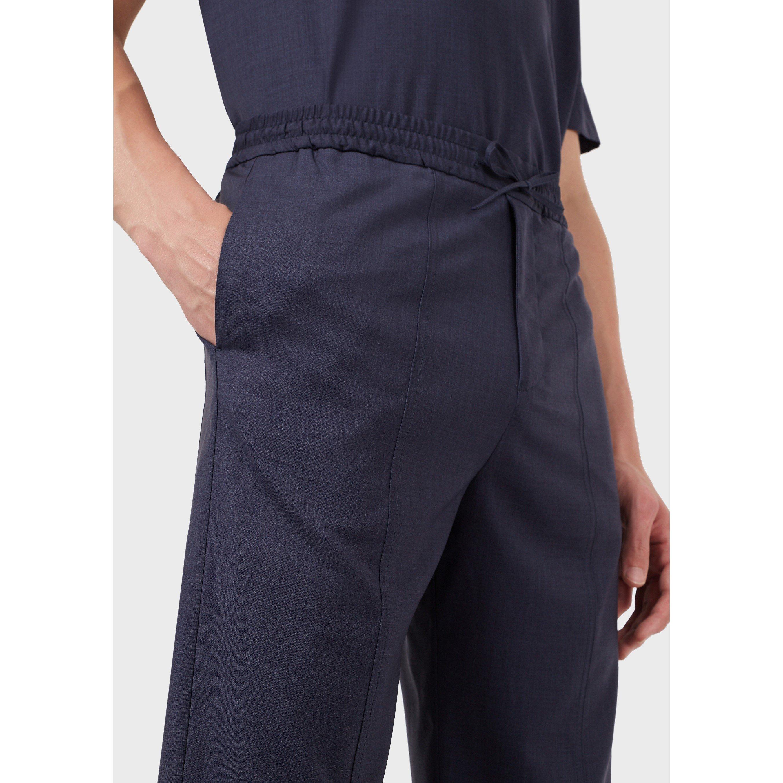 Blue Avio - Emporio Armani - Men's Casual Straight Leg Trousers - 5