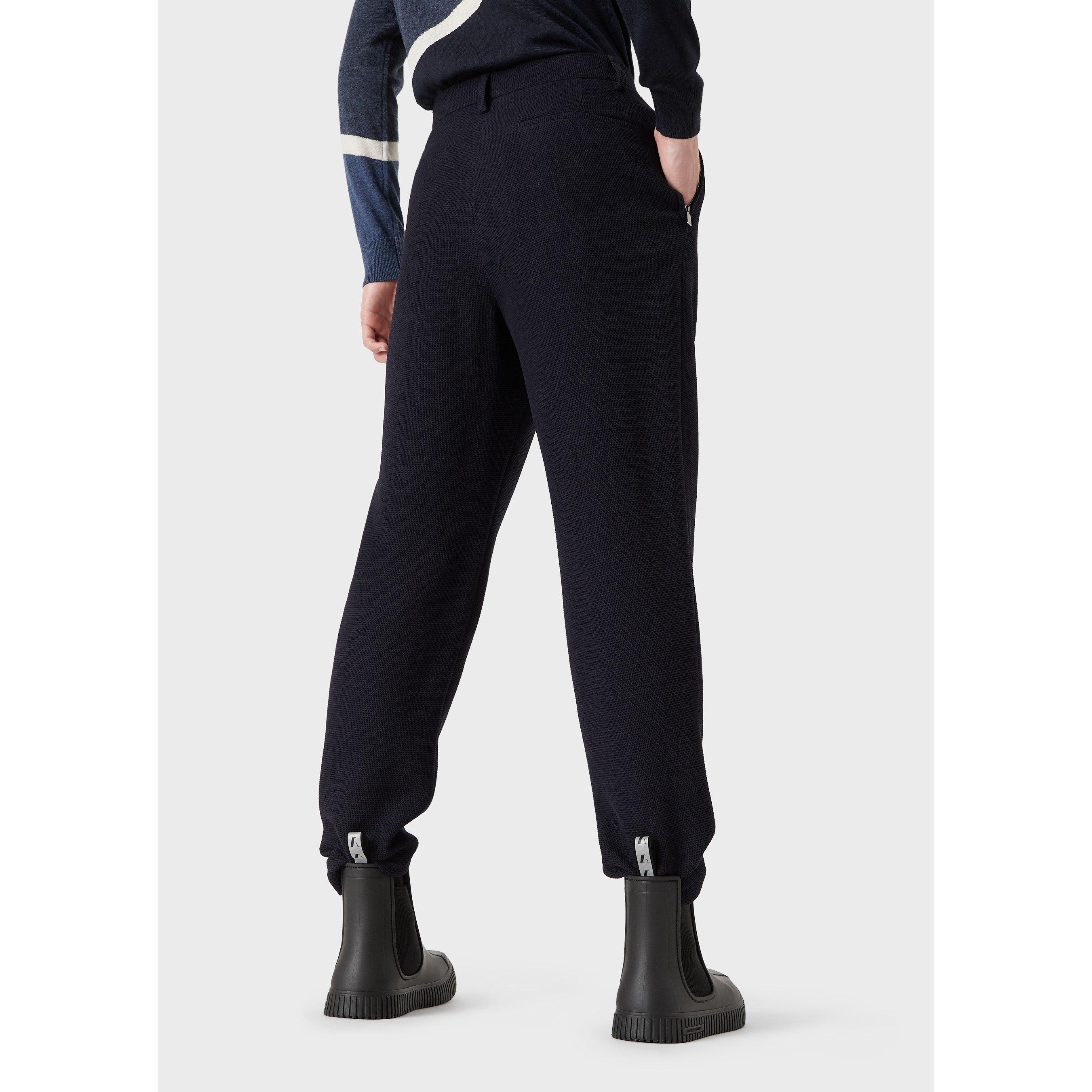 Navy Blue - Emporio Armani - Men's Straight Leg Trousers - 3