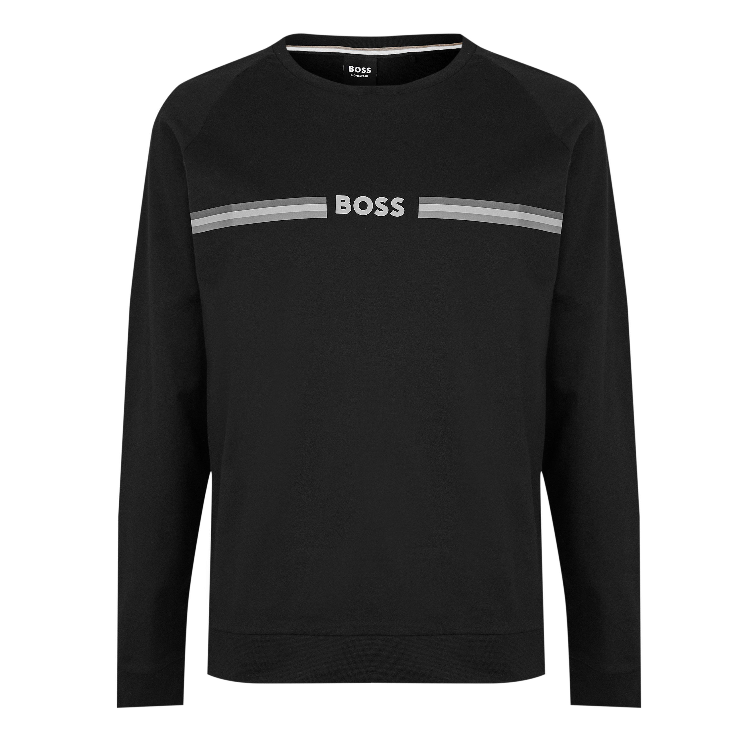 Boss Men's Authentic Cotton Relaxed Fit Crew Sweatshirt - Black 002 - S