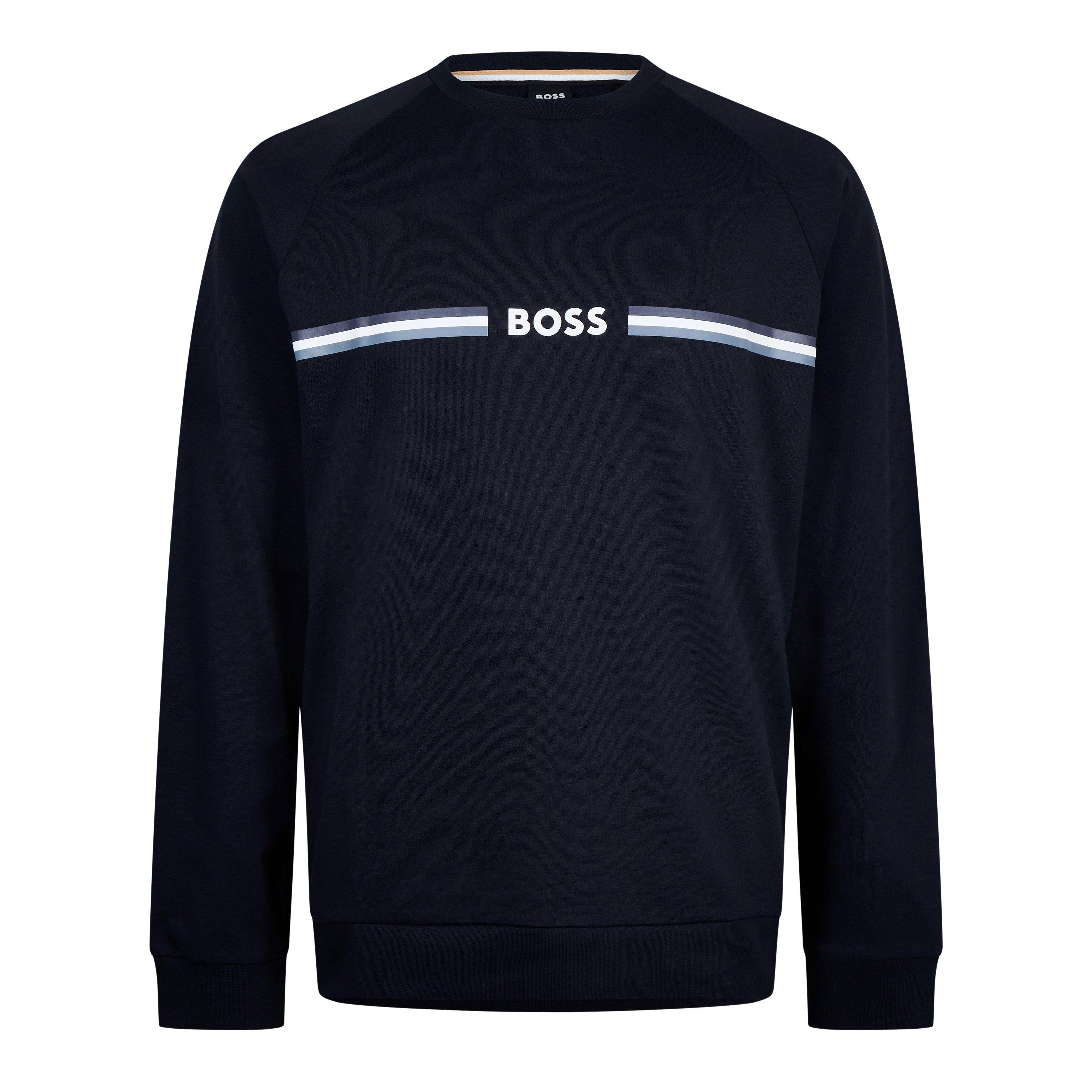 Boss Men's Authentic Cotton Relaxed Fit Crew Sweatshirt - Navy 403 - S