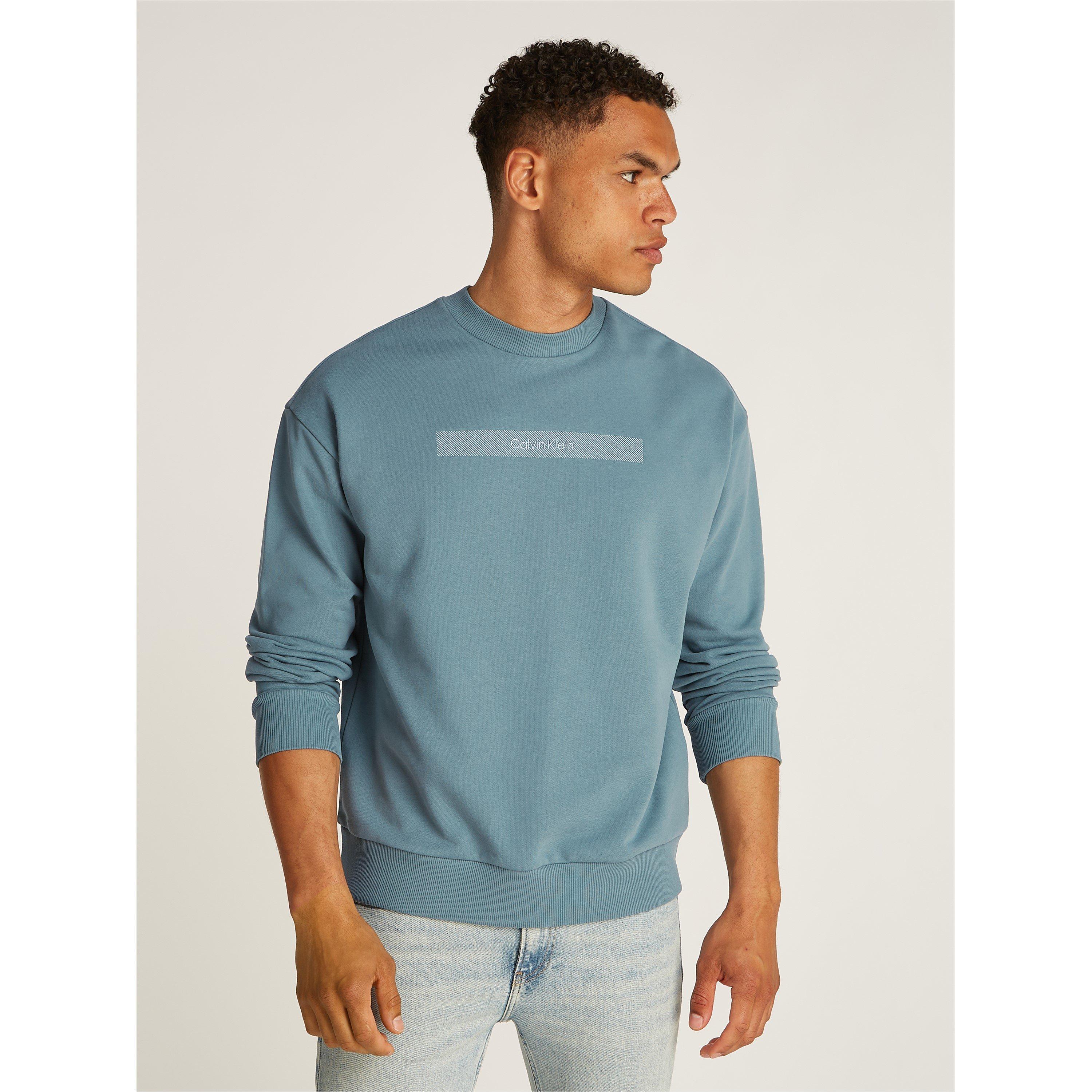 Blue CFQ - Calvin Klein - Men's Structured Embroidery Sweatshirt - 2
