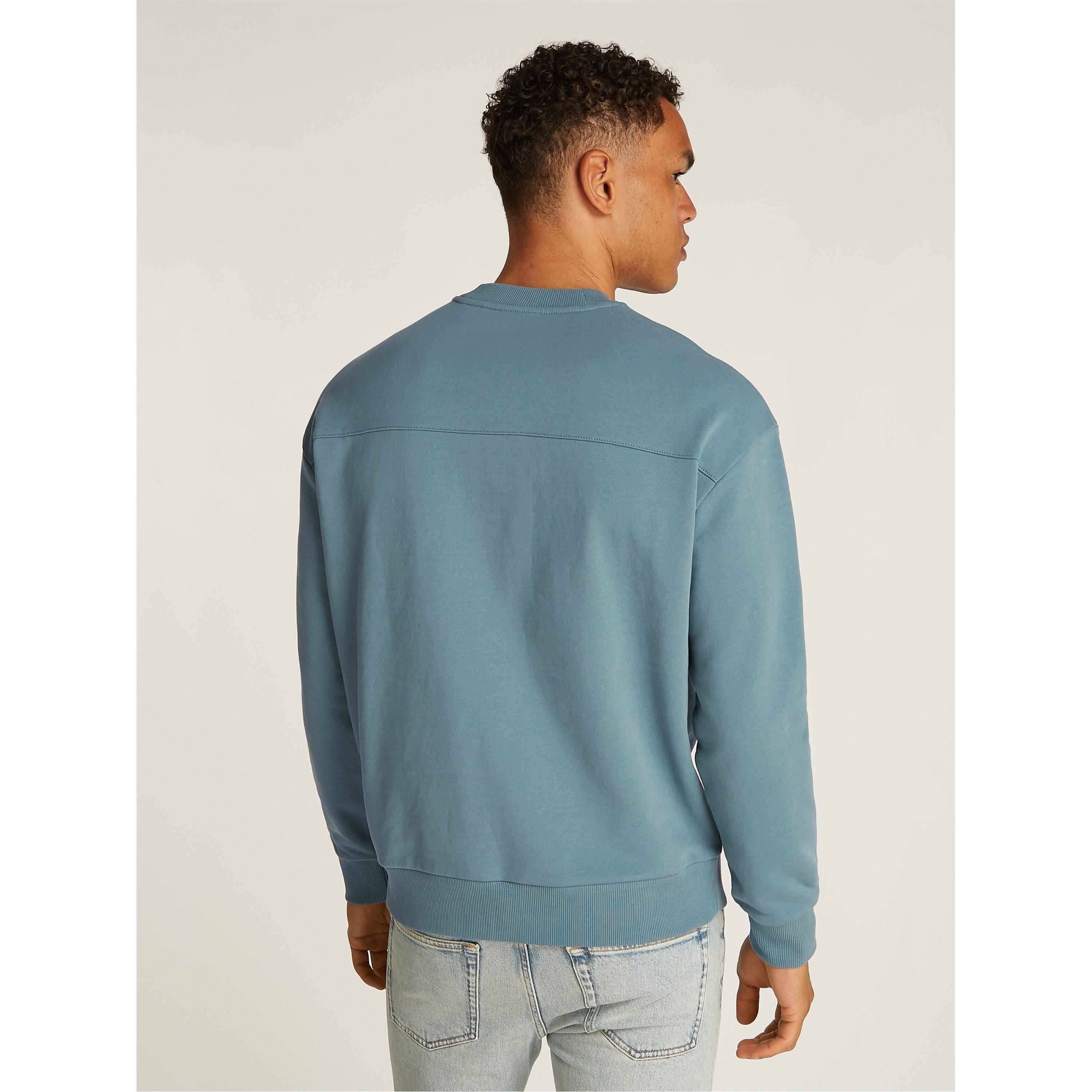 Blue CFQ - Calvin Klein - Men's Structured Embroidery Sweatshirt - 3