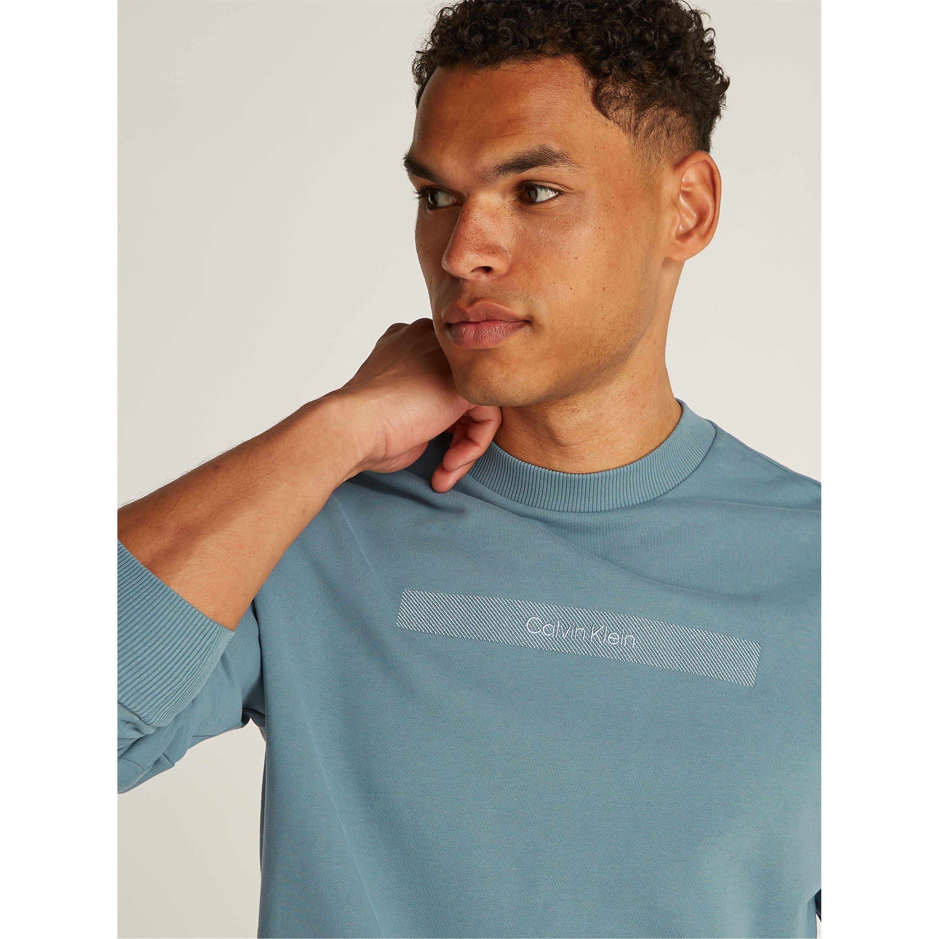 Blue CFQ - Calvin Klein - Men's Structured Embroidery Sweatshirt - 4