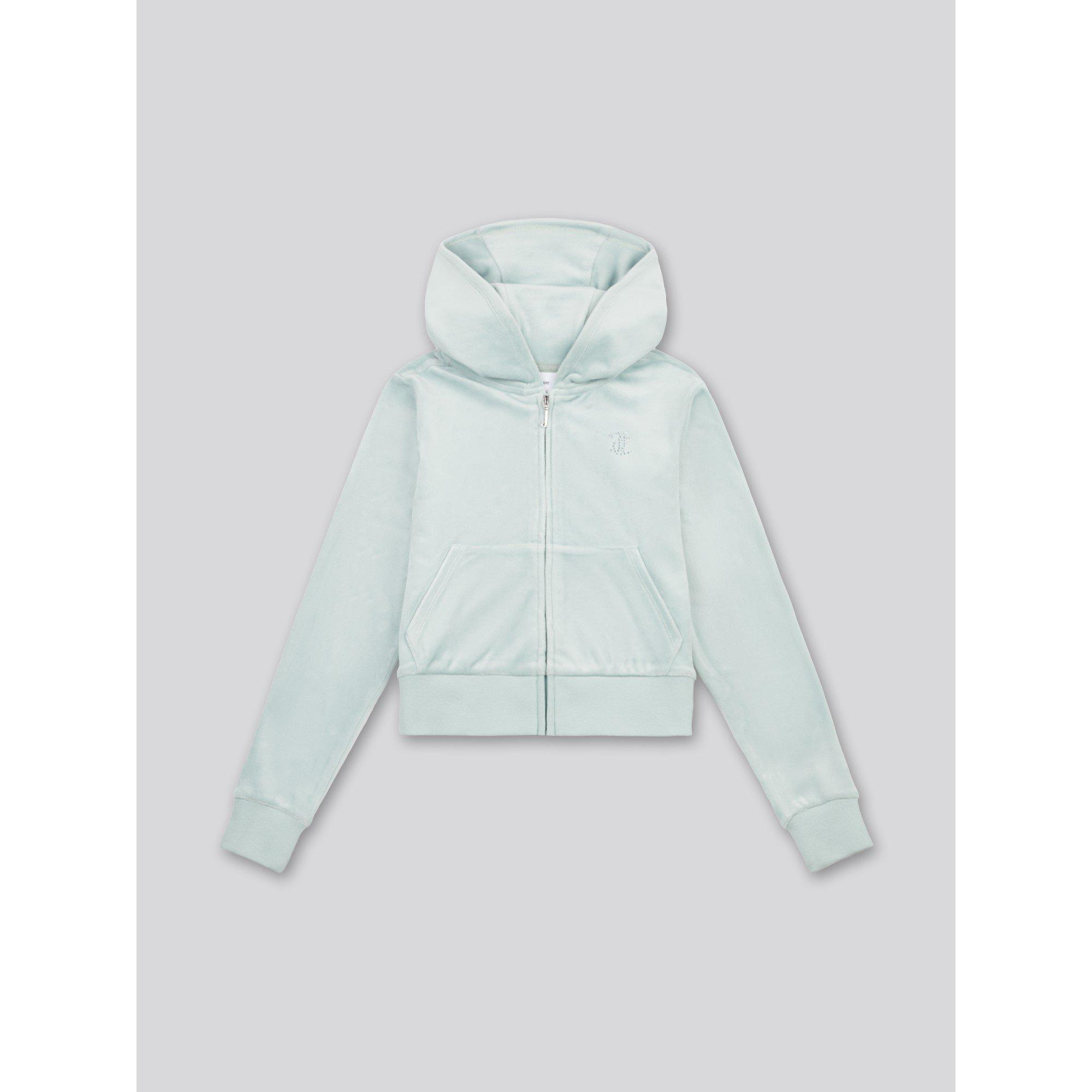 Grey Mist A27 - Juicy Couture - Kids' Diamante Zip Hoodie - 1