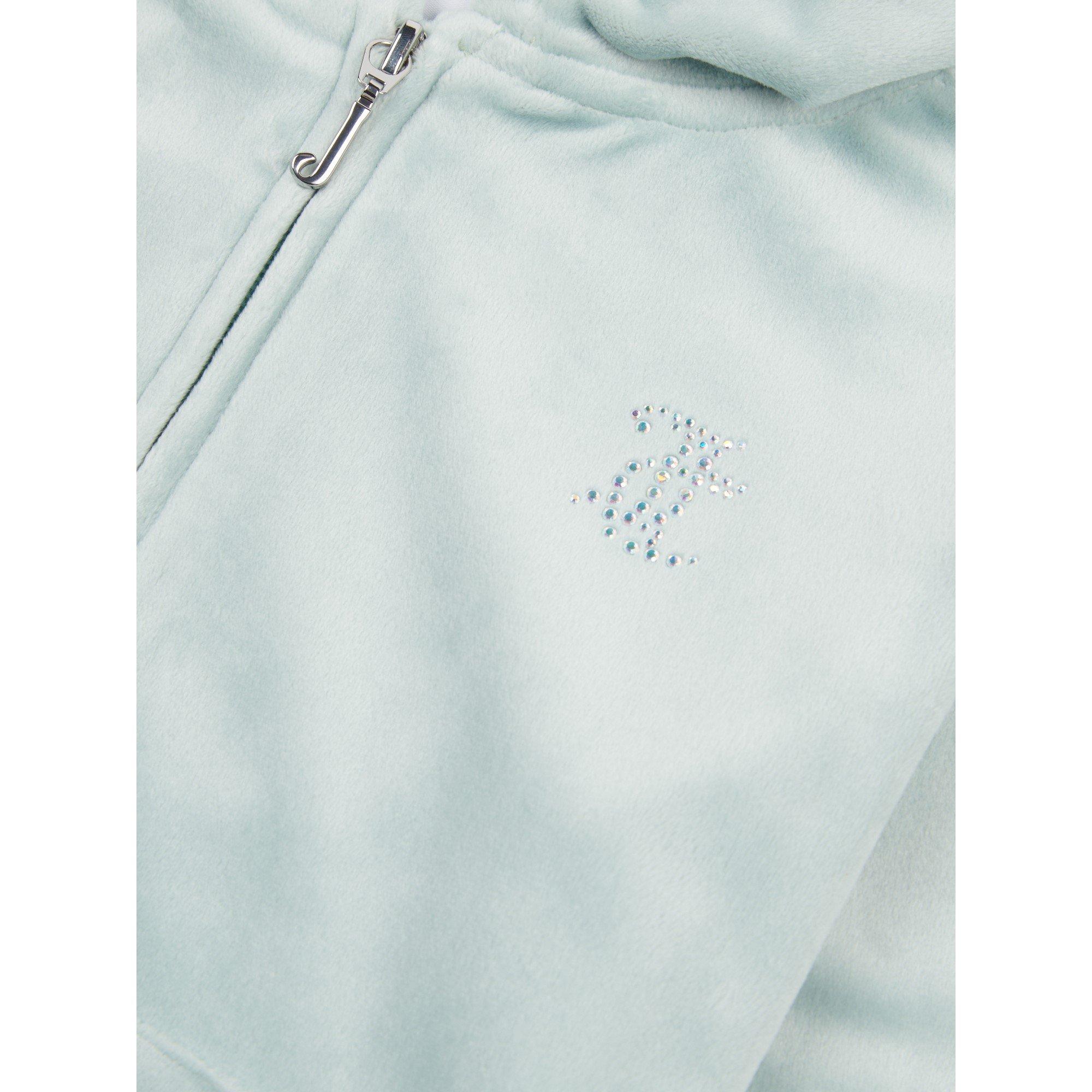 Grey Mist A27 - Juicy Couture - Kids' Diamante Zip Hoodie - 3