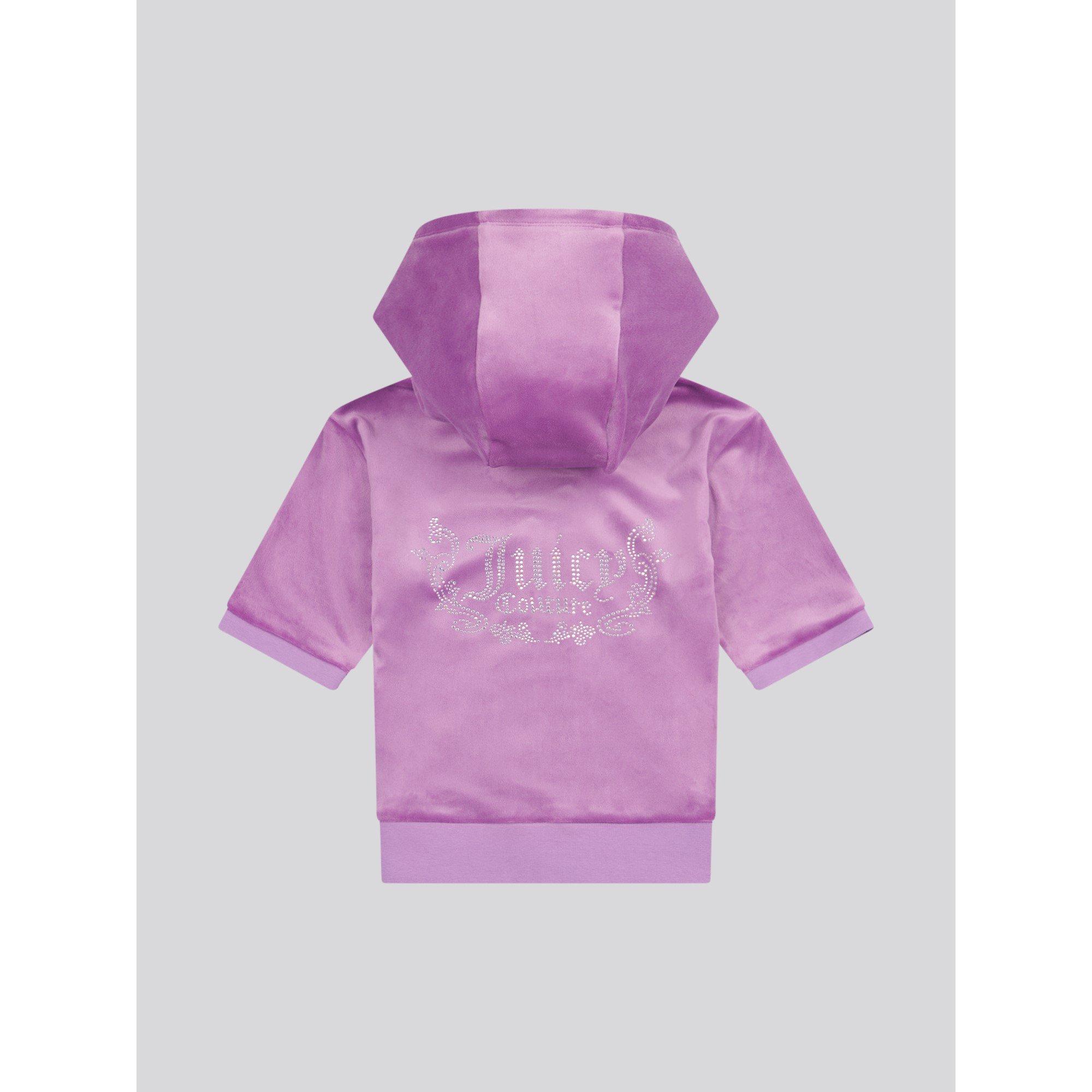 Dewberry A54 - Juicy Couture - Kids' Short Sleeve Diamond Zip Hoodie - 8