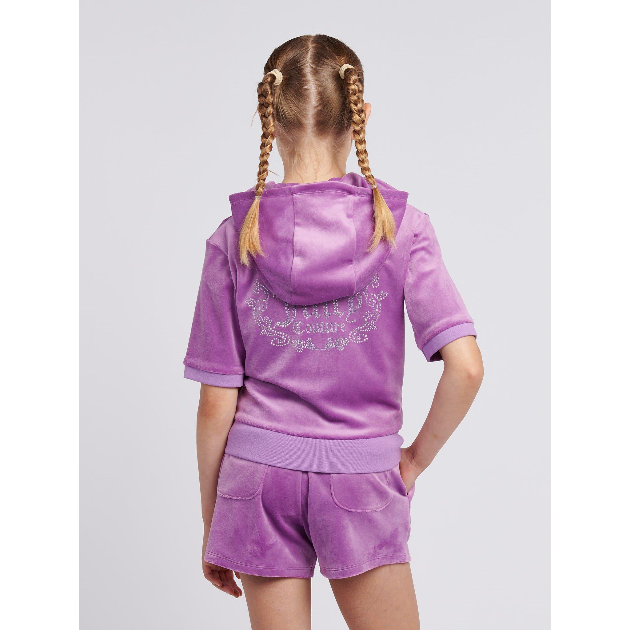 Dewberry A54 - Juicy Couture - Kids' Short Sleeve Diamond Zip Hoodie - 4