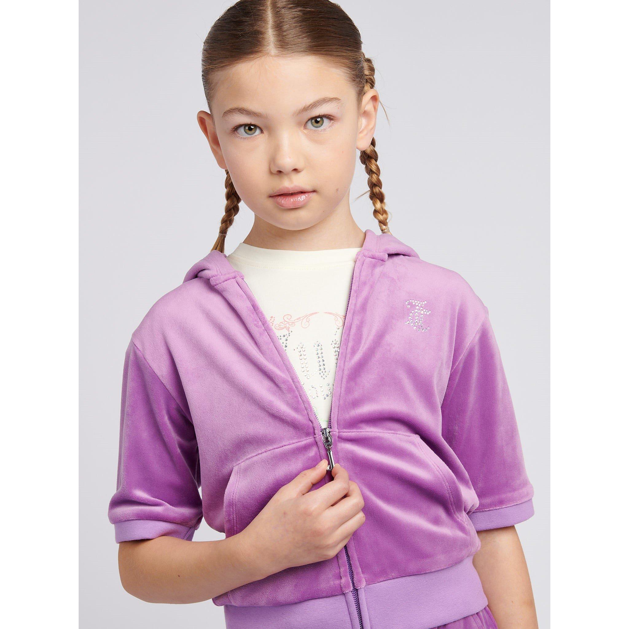 Dewberry A54 - Juicy Couture - Kids' Short Sleeve Diamond Zip Hoodie - 5