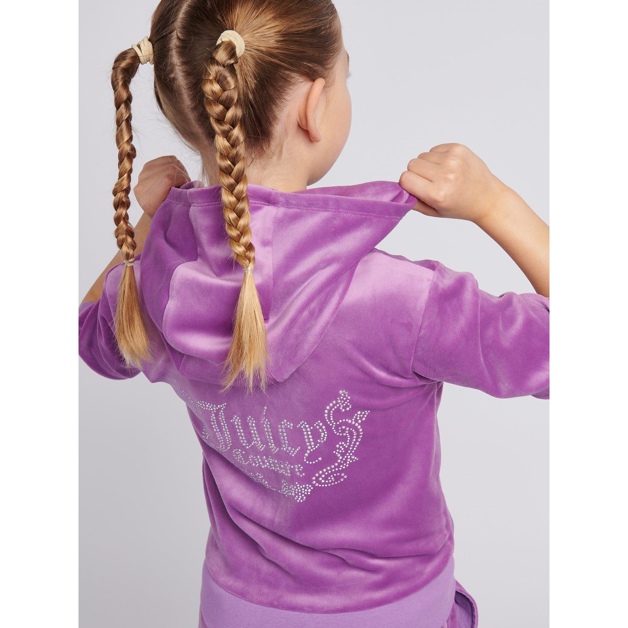 Dewberry A54 - Juicy Couture - Kids' Short Sleeve Diamond Zip Hoodie - 6