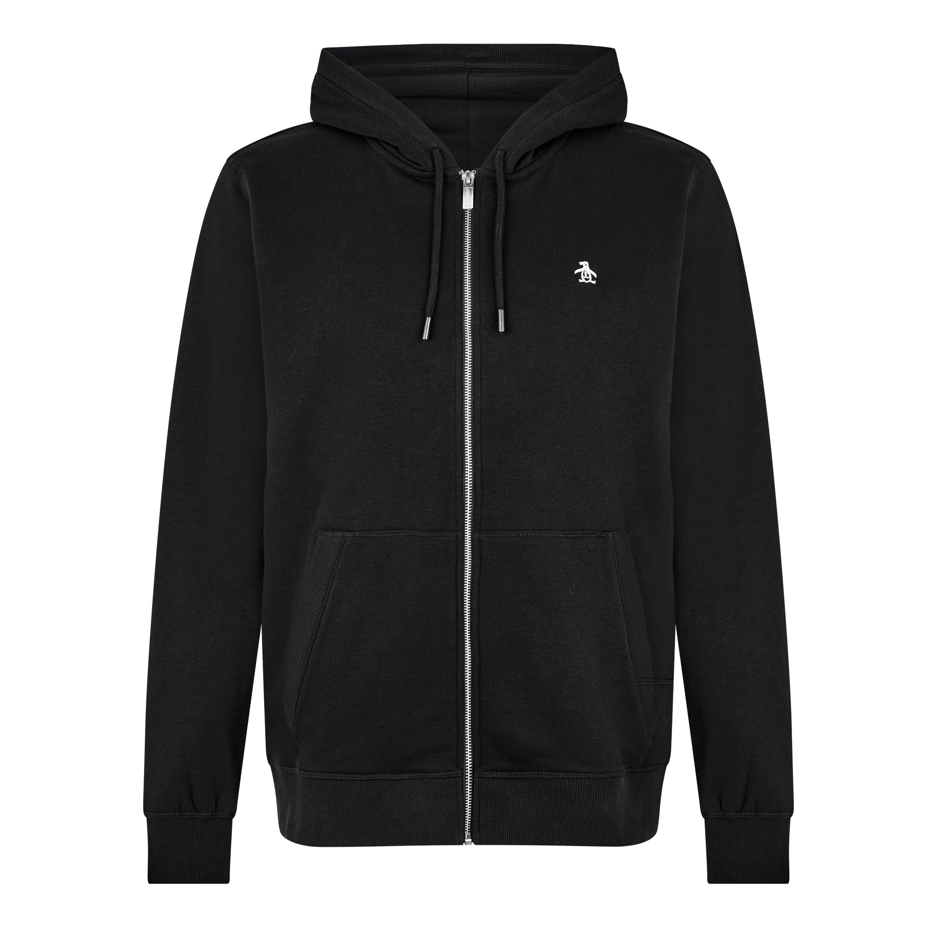 True Black - Original Penguin - Men's Cotton Long Sleeve Full Zip Hoodie - 1