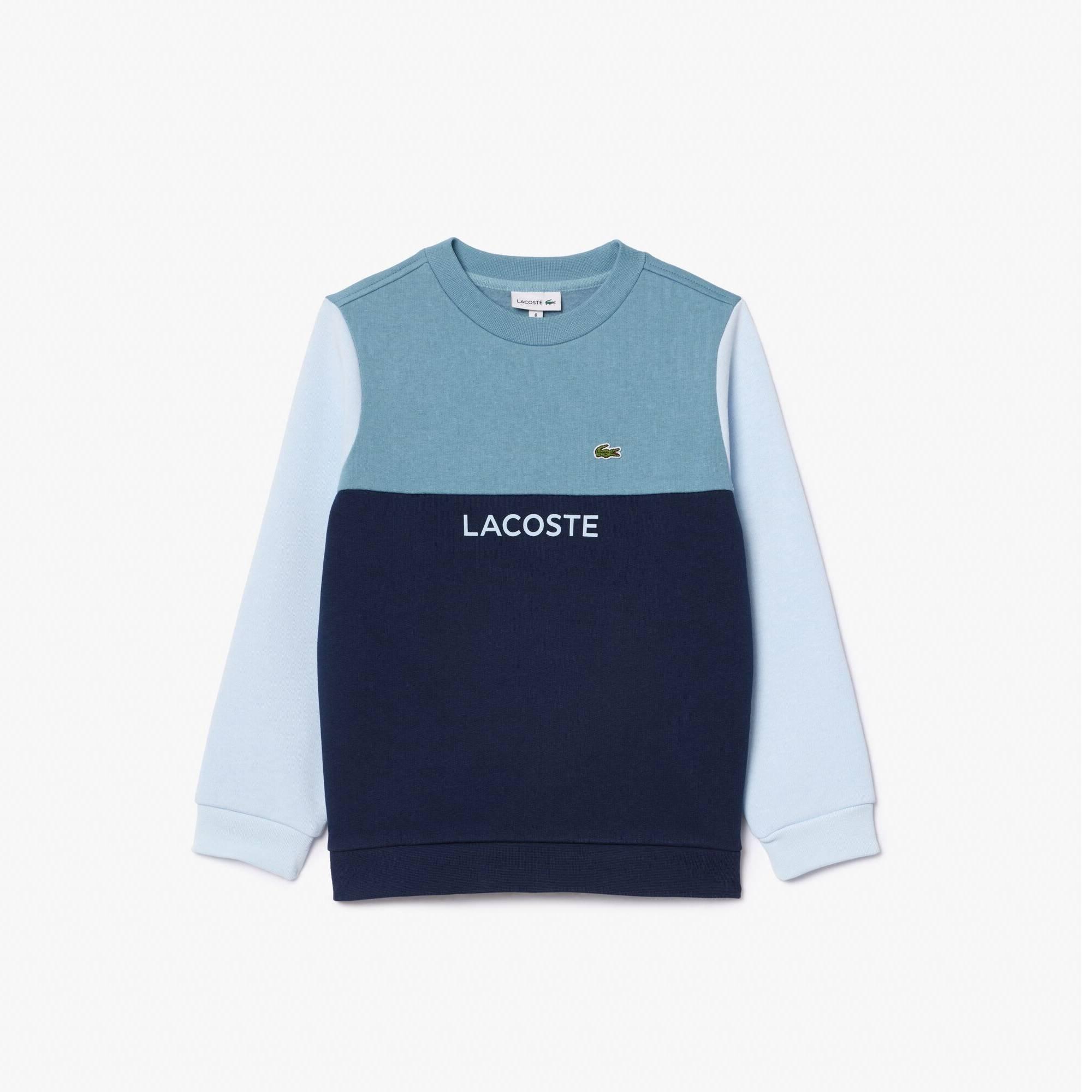 Lacoste Boys Kids' Block Neck Crew Sweatshirt - Blue/ Hji - 14 Years