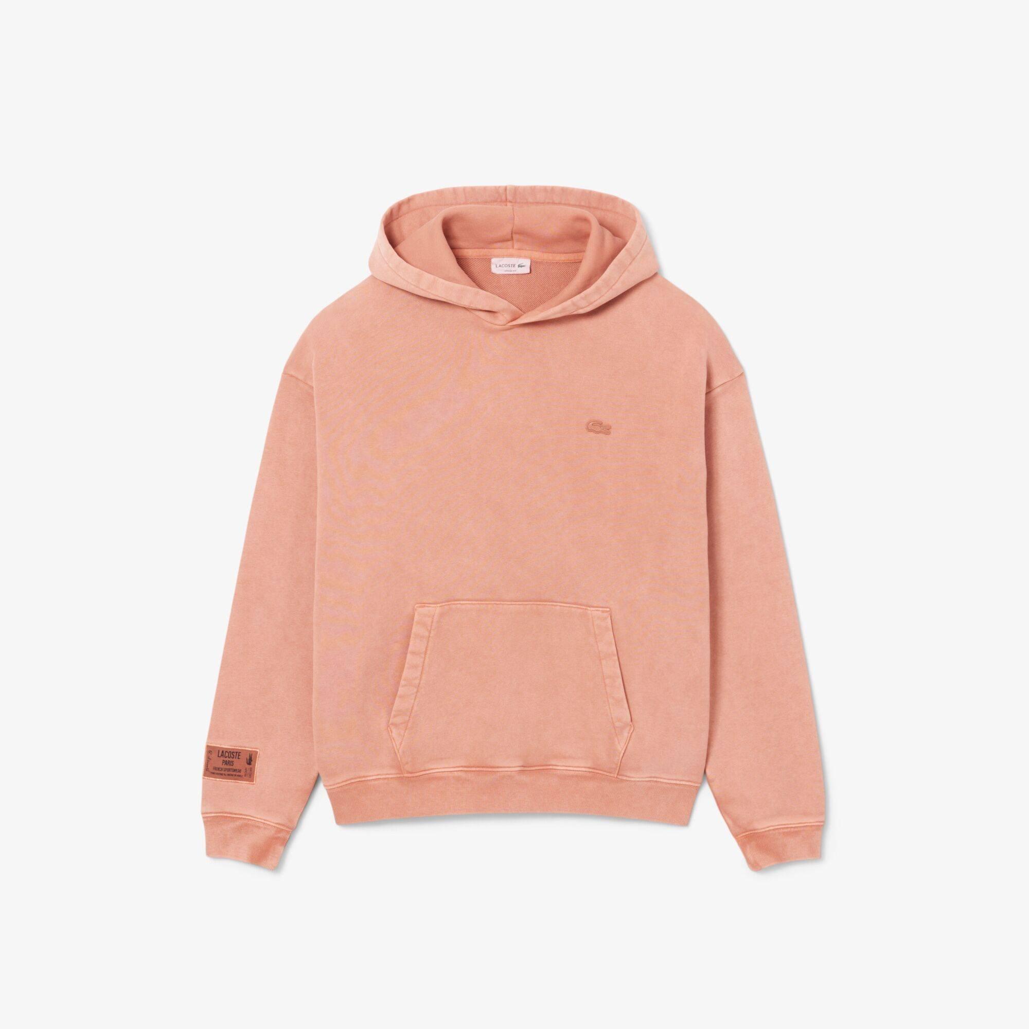 Latte I1K - Lacoste - Men's Garment Dyed Relaxed Fit Over the Head Hoodie - 1