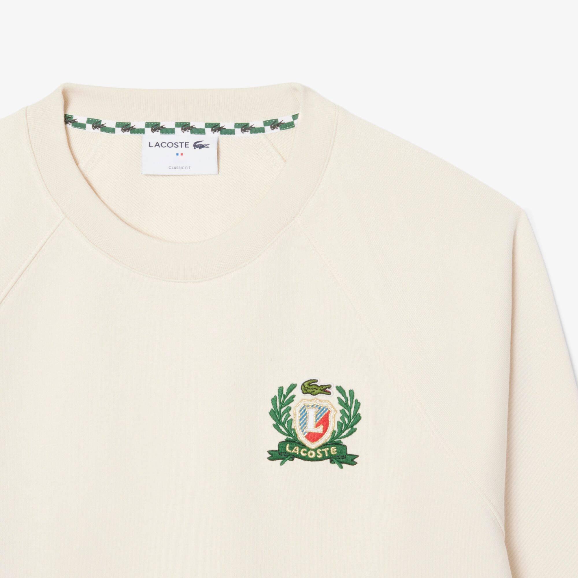 White XFJ - Lacoste - Men's Crest Crew Sweatshirt - 2