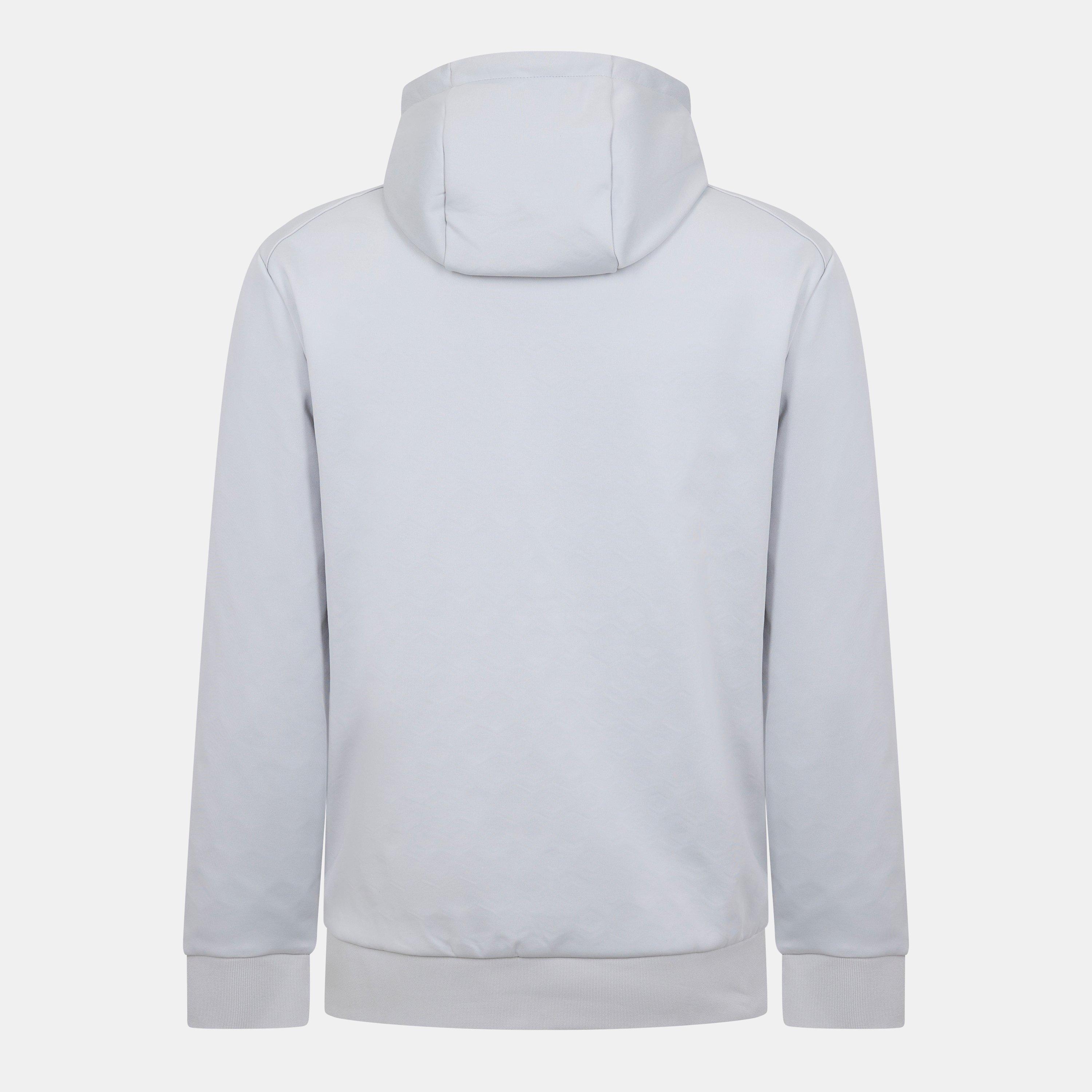Hoodie Half Coat ホワイト　na.e ORGANIC_HALF-ZIP_HOODIE-BACK_-