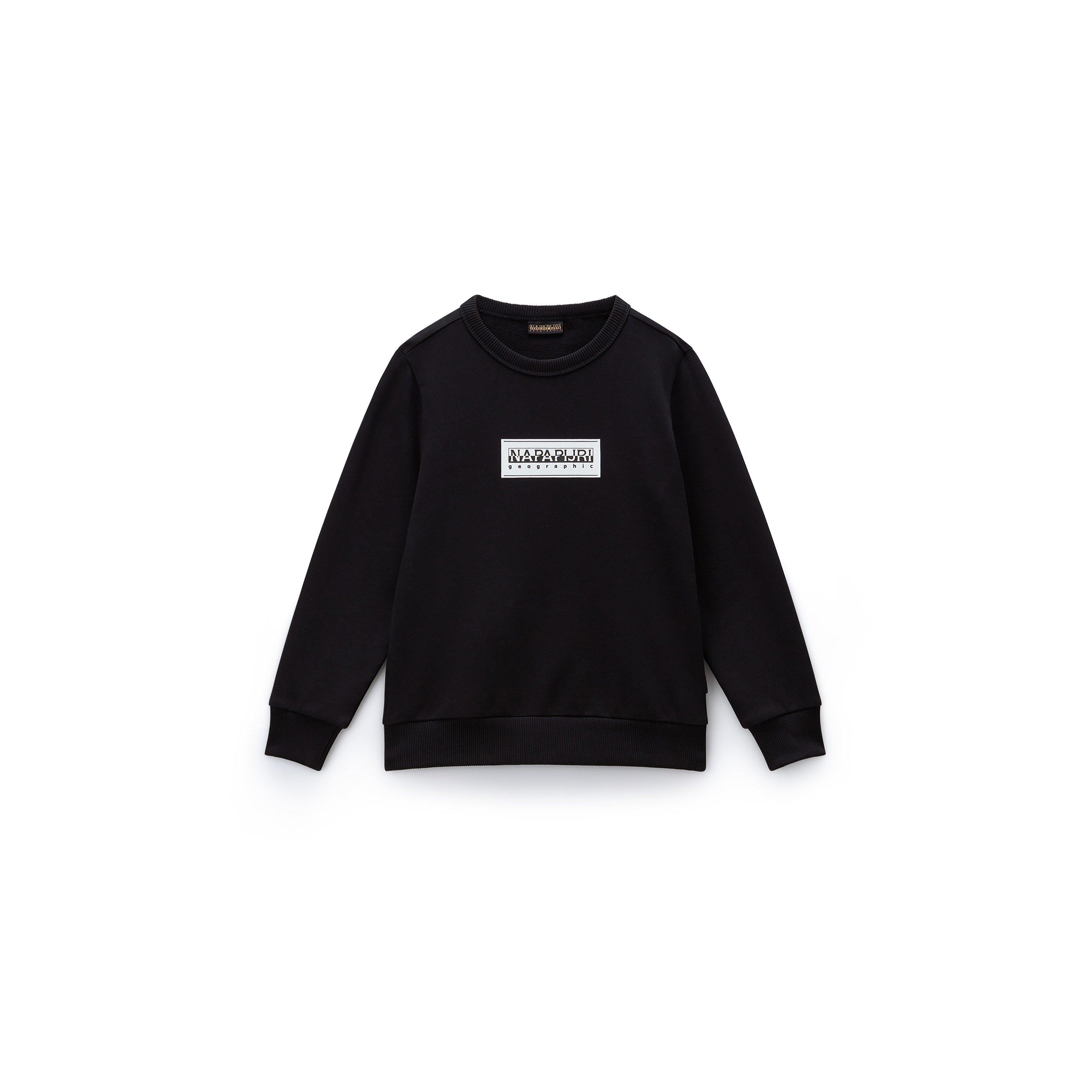Black 041 - Napapijri - Kids' Cotton Mix Relaxed Fit Crew Sweatshirt - 1