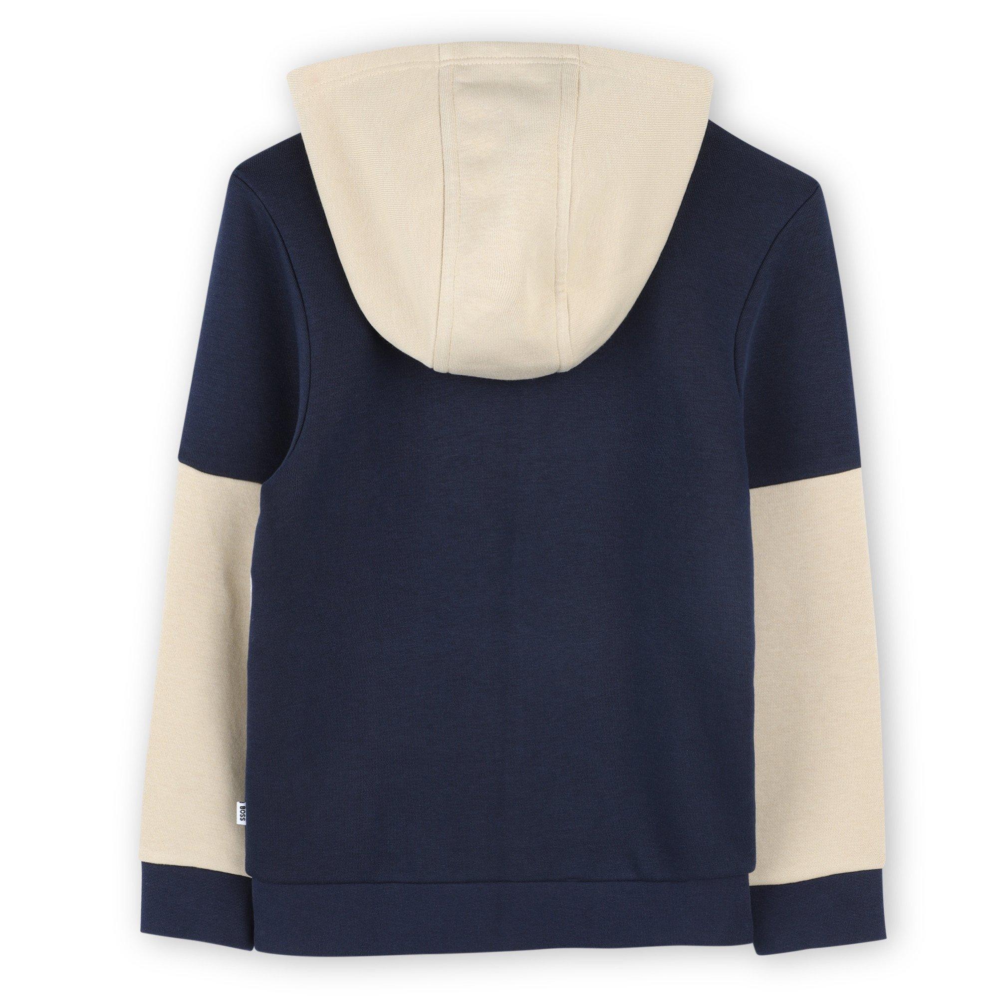 Navy 849 - Boss - Kids Colour Block Zipped Hoodie - 2