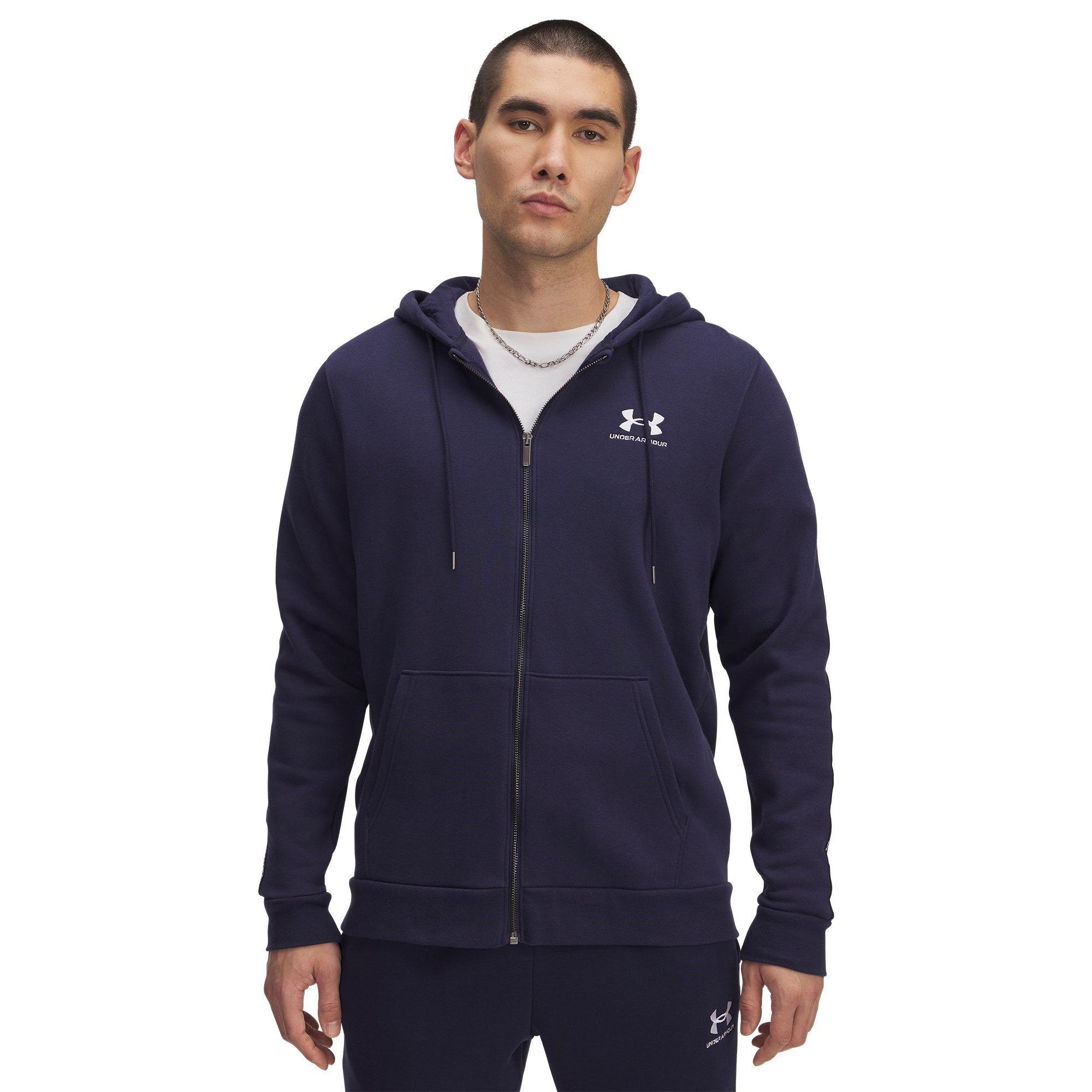 Mdnt Nvy/Wht - Under Armour - Men's Icon Fleece Taping Full-Zip Hoodie - 1