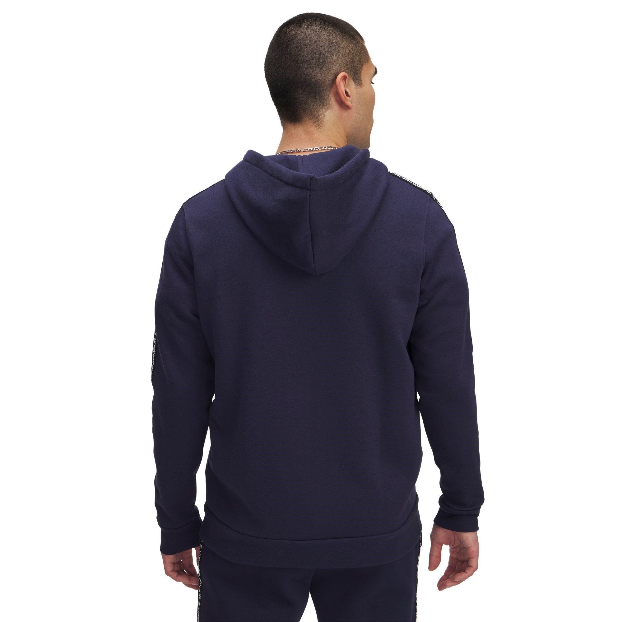 Mdnt Azul Marinho/Branco - Under Armour - Icon Fleece Taping Full-Zip Hoodie - 2