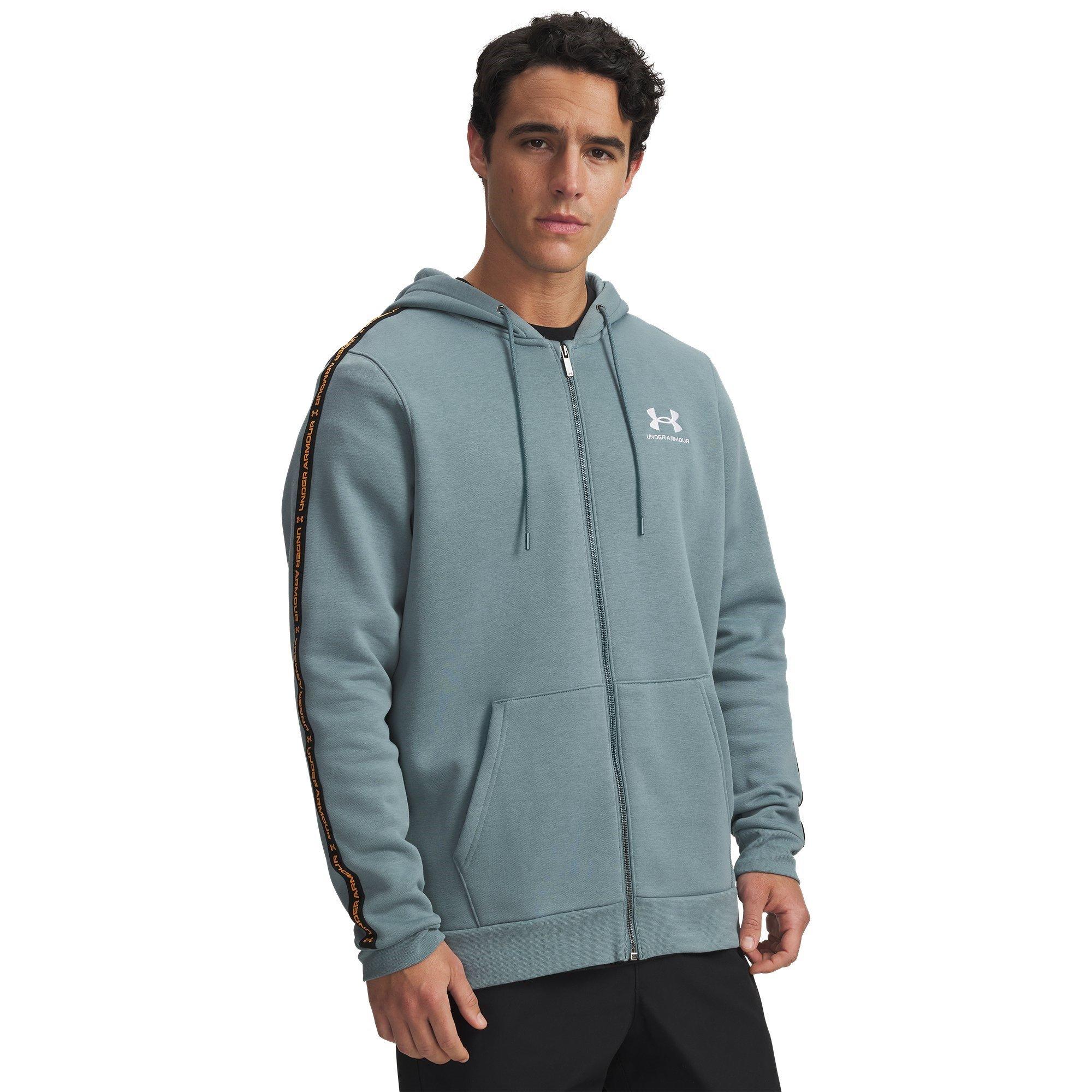 Under Armour Men's Icon Fleece Taping Full-Zip Hoodie - Jasper Blue - 2XL