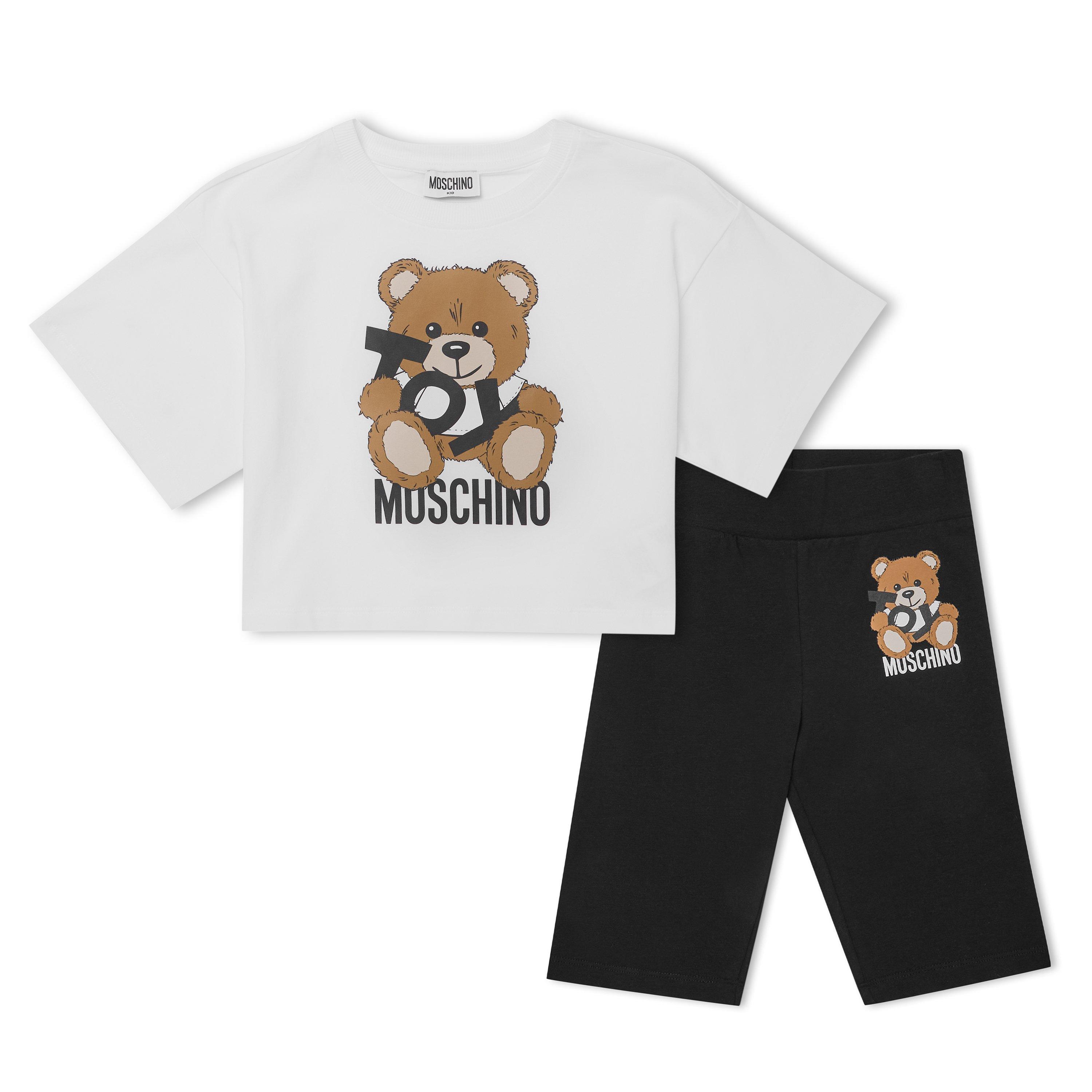 Wht/Blk 81214 - Moschino - Toy Bear T-Shirt Set Juniors - 1
