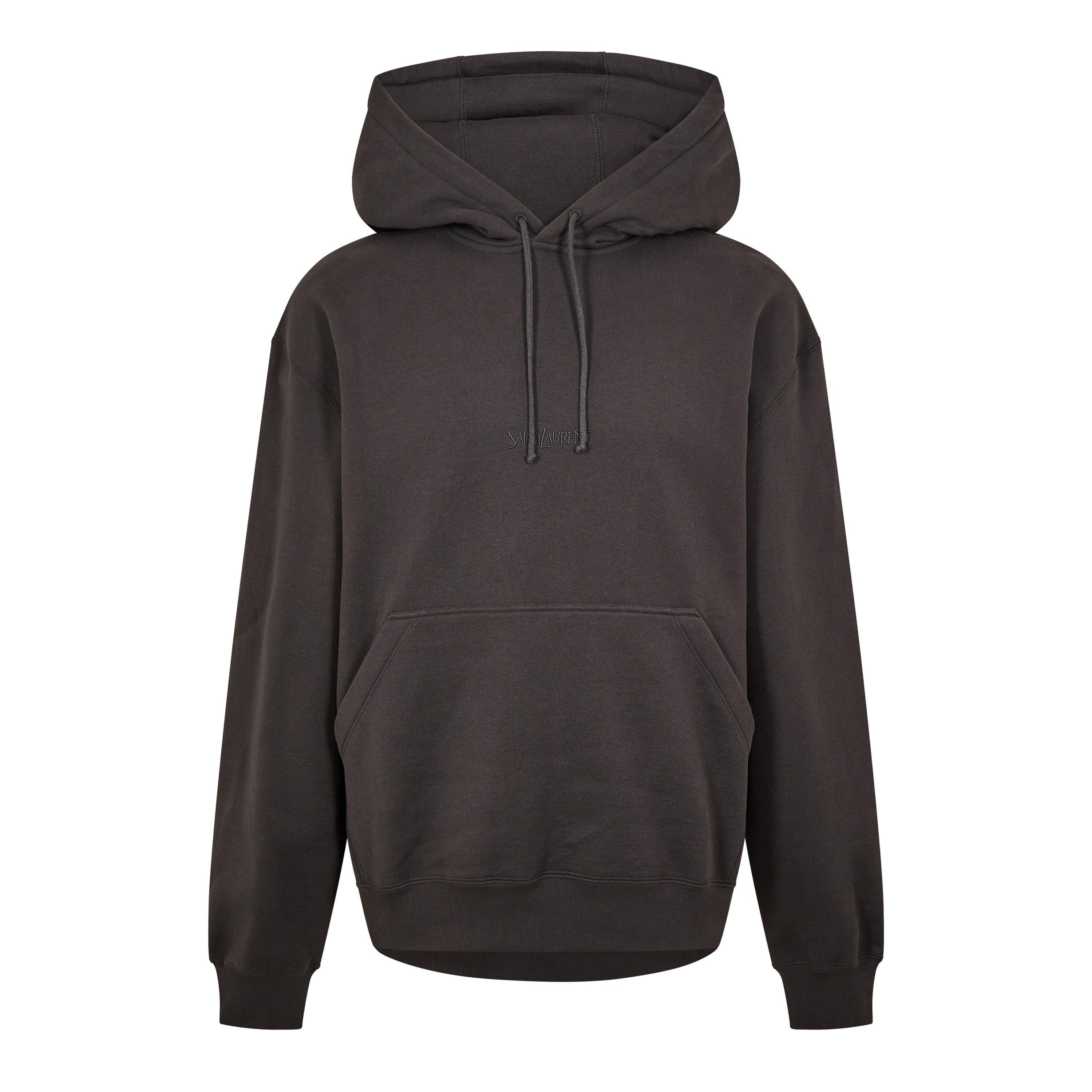 Saint Laurent Logo Hoodie - Washed Black - Size 2XL