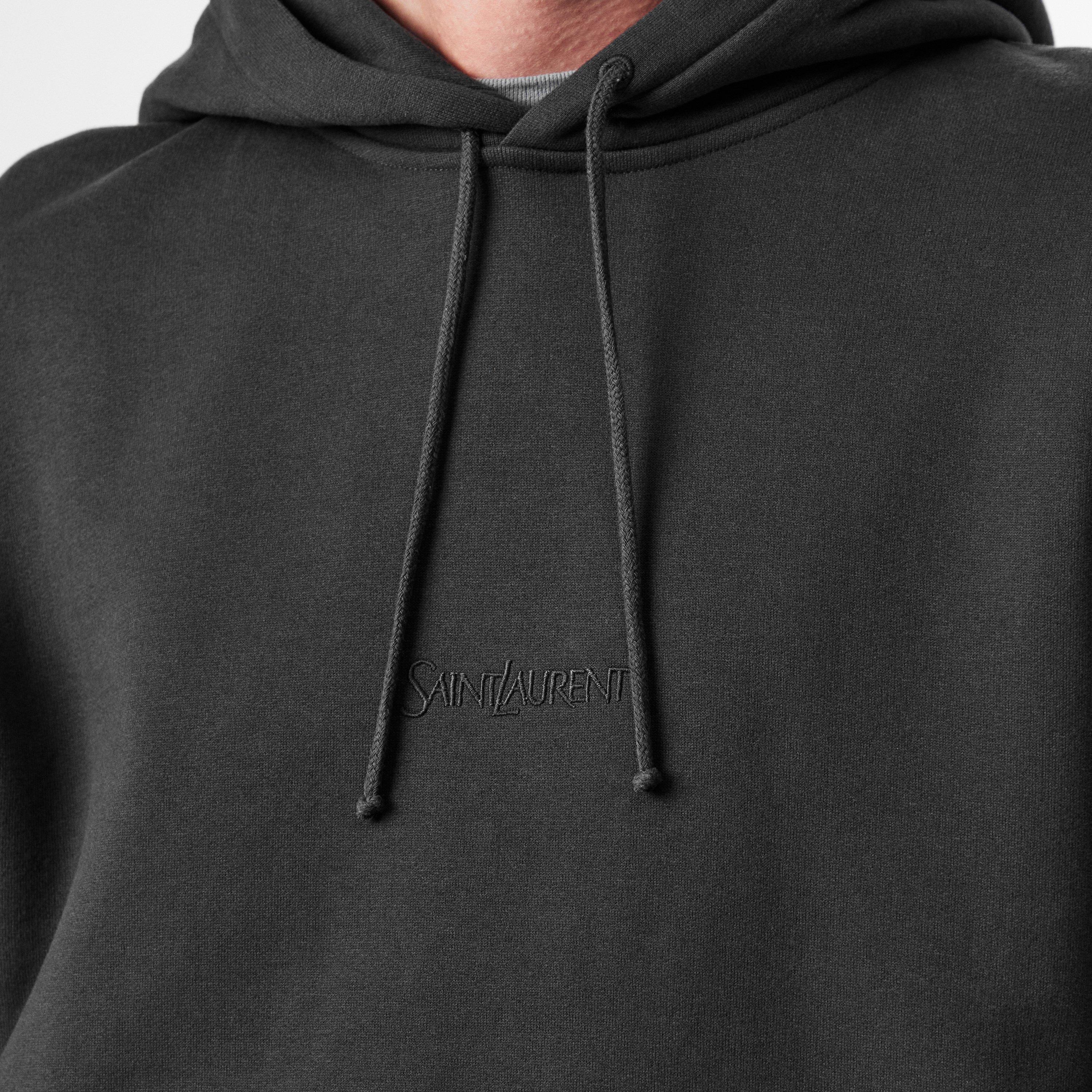 Washed Black - Saint Laurent - Logo Hoodie - 5
