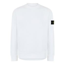 Stone Island MenS Logo Lightweight Cotton Fleece Jumper