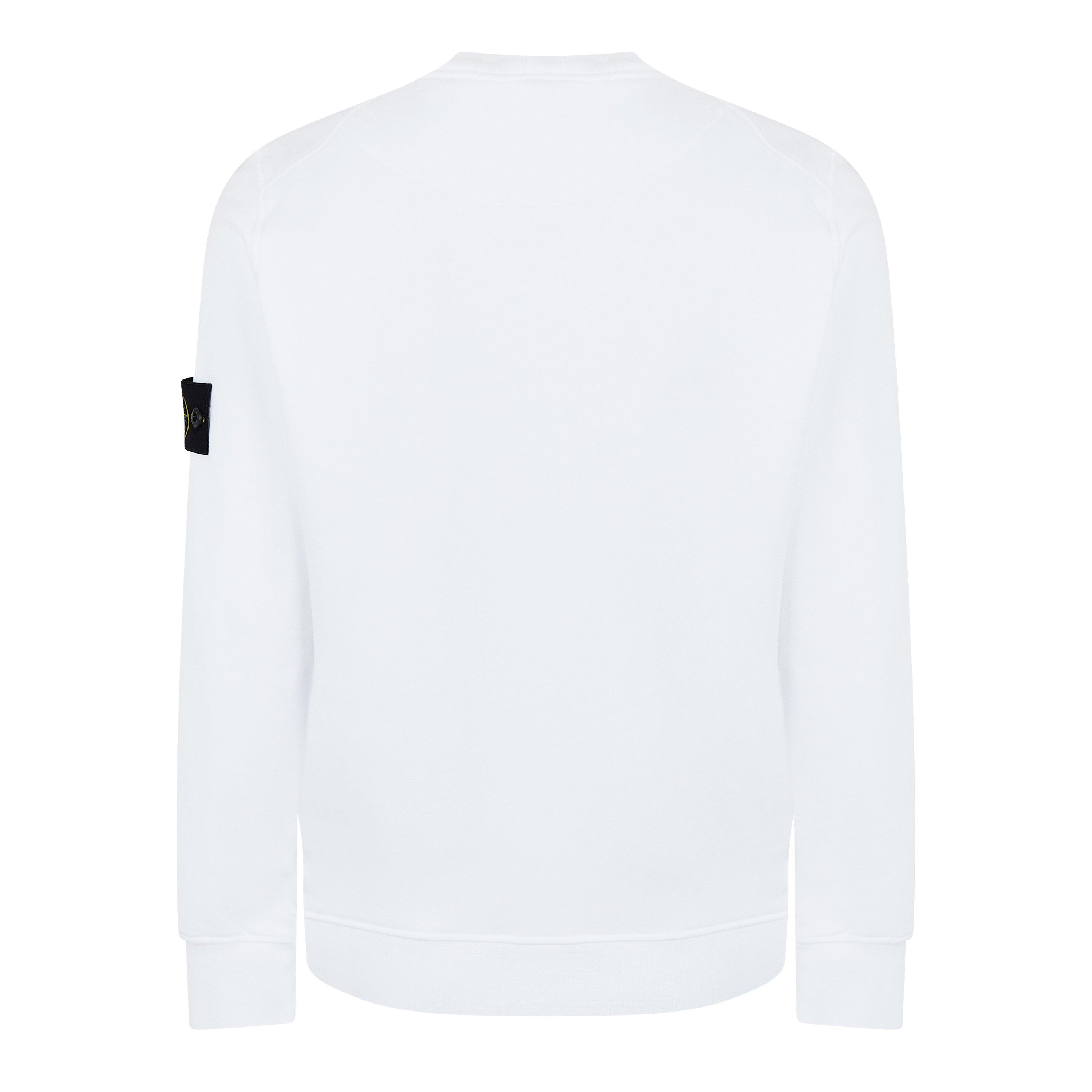 Bianco V0001 - Stone Island - Men's Logo Lightweight Cotton Fleece Jumper - 2