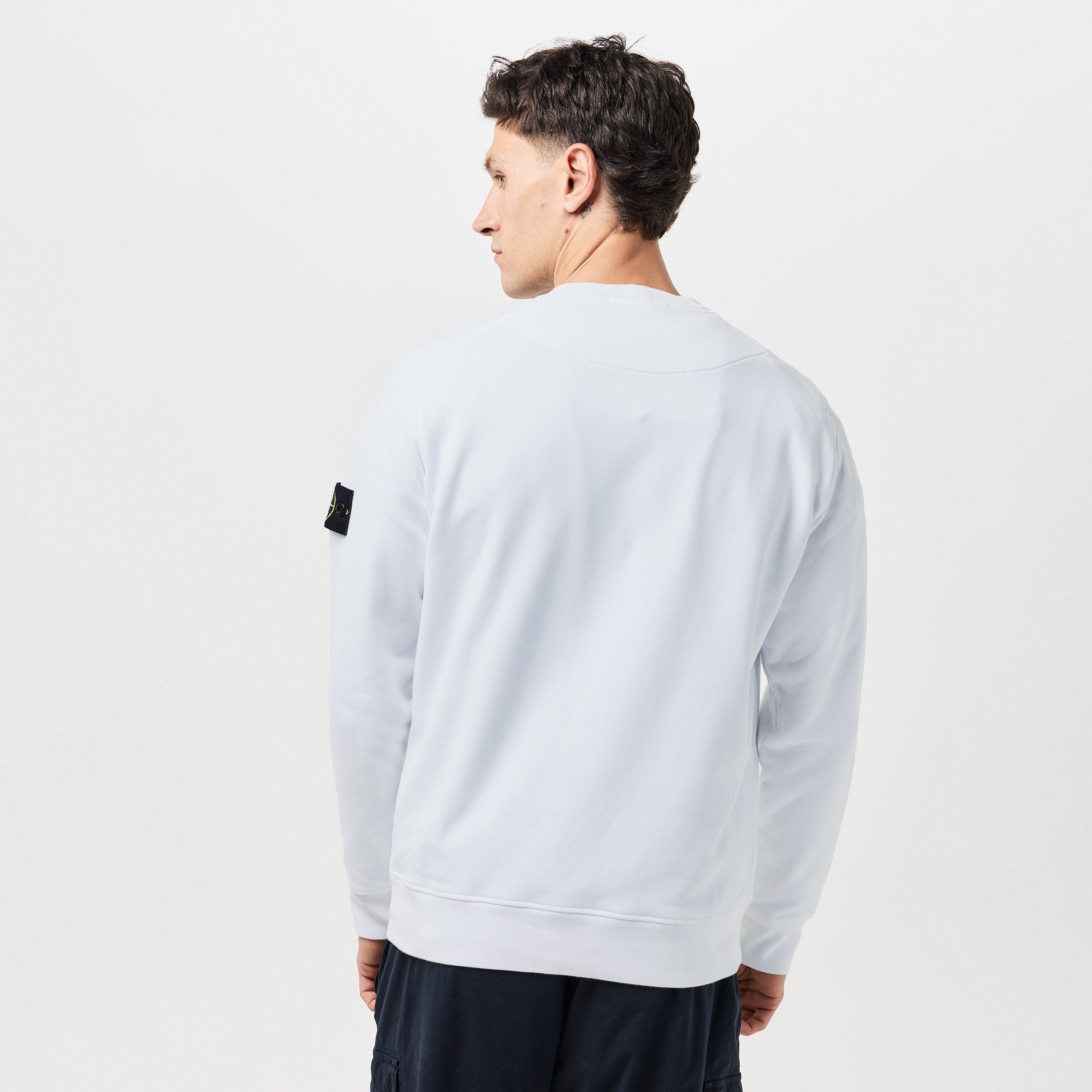 Bianco V0001 - Stone Island - Men's Logo Lightweight Cotton Fleece Jumper - 4